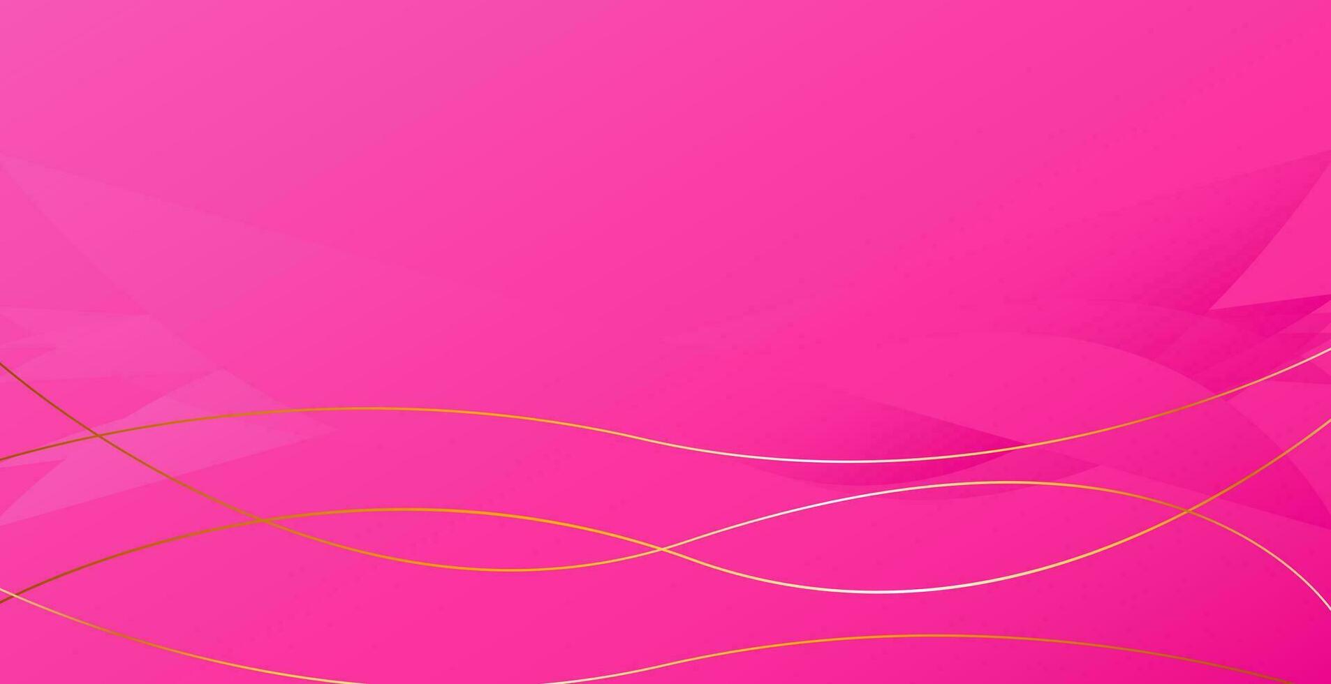 Pink abstract luxury background with wavy and golden ribbon shiny lines. Modern graphic pattern banner template design vector