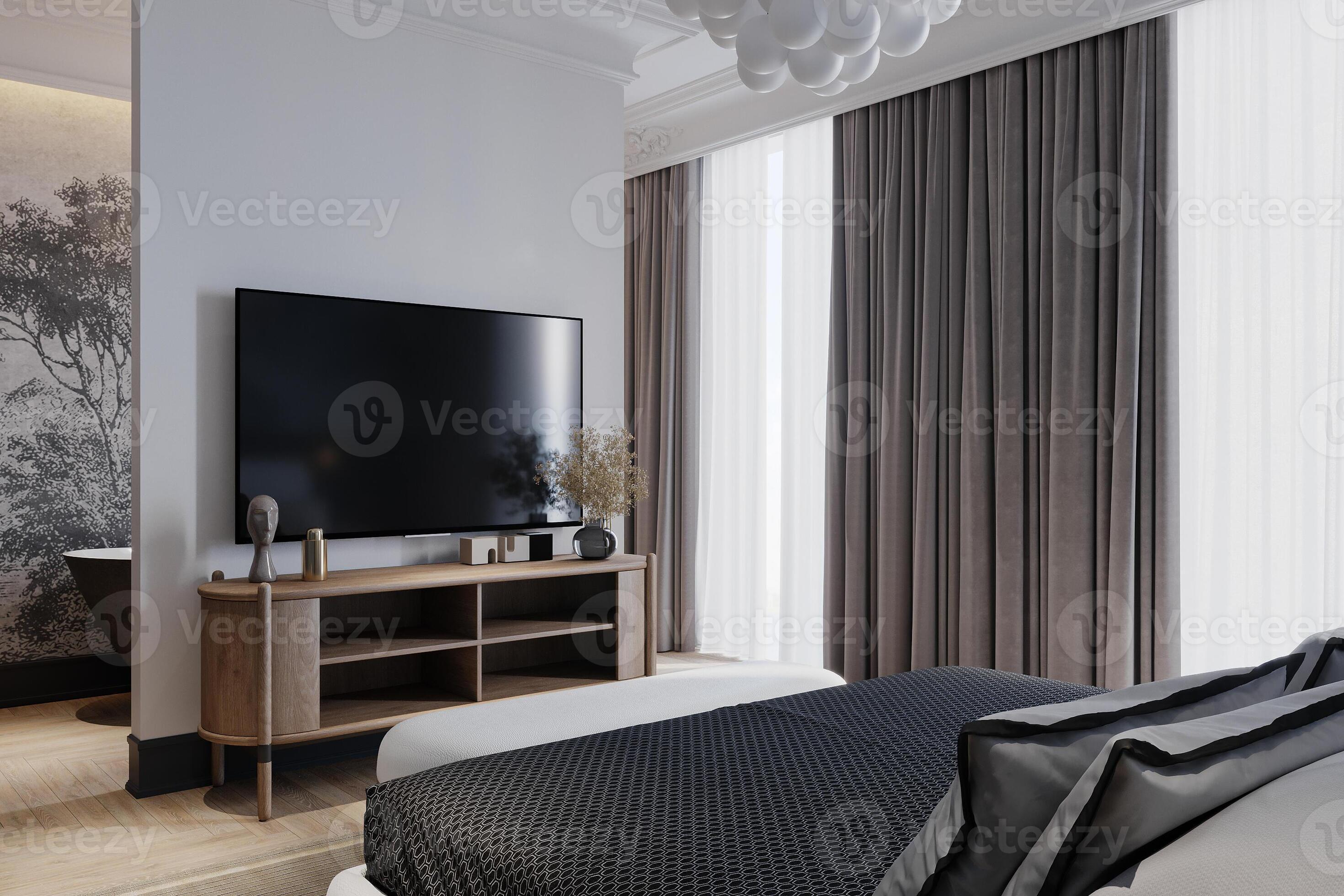 Tv unit in front of window best sale