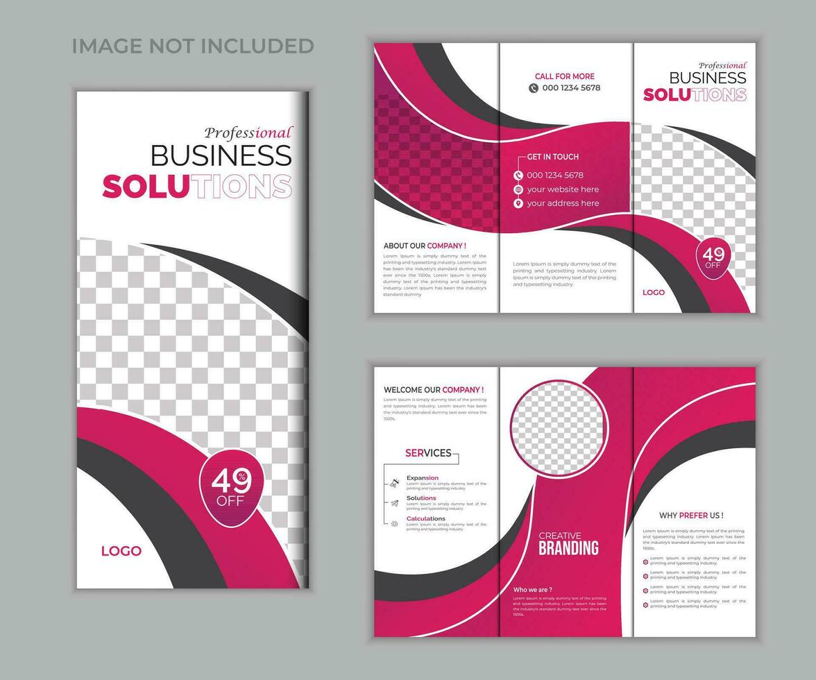 Modern trifold brochure design template vector