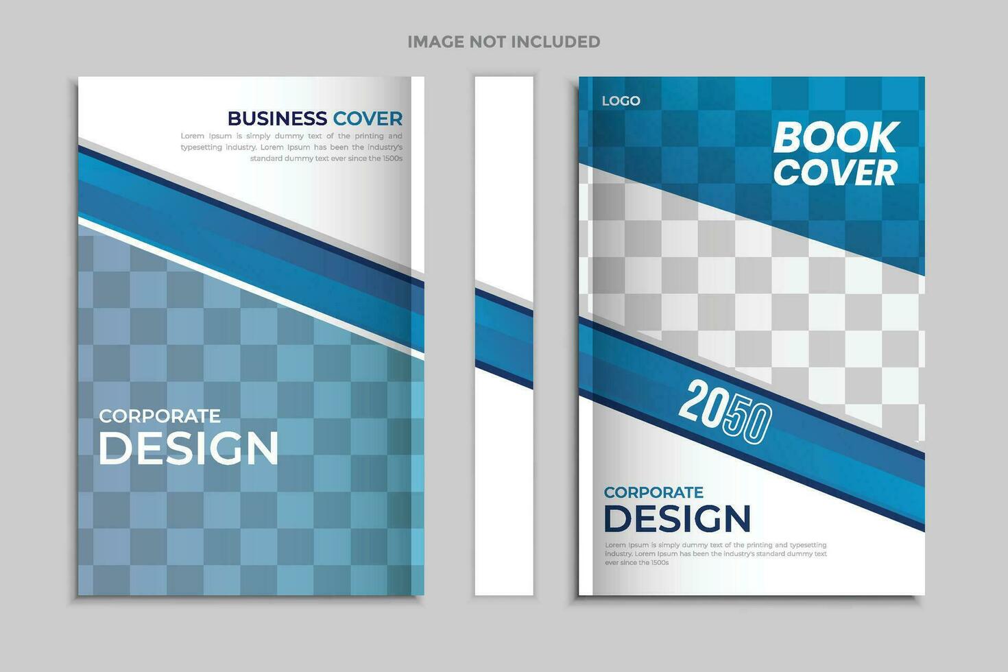 Blue business book cover template design vector