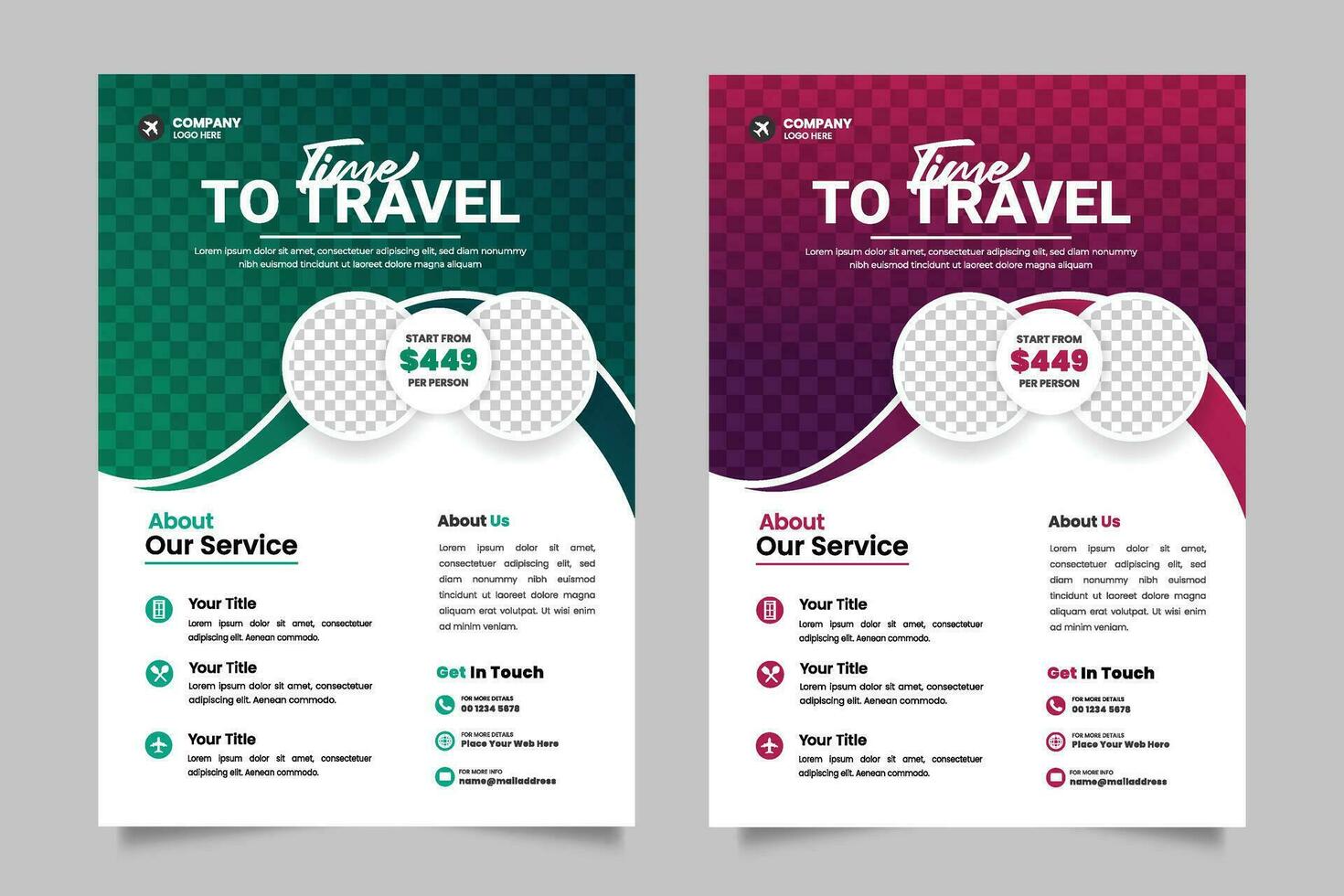 vector travel holiday flyer design and brochure cover page template and editable tour poster template