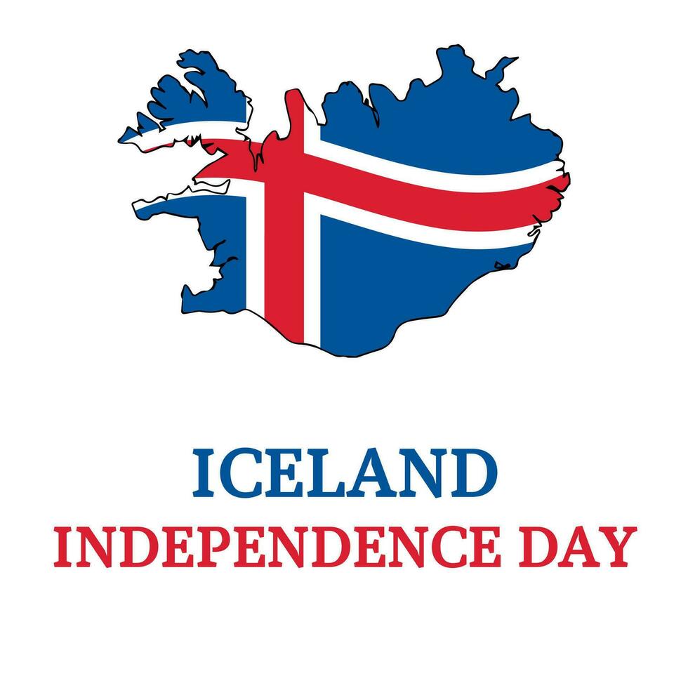 Islandia independencia día vector ilustración