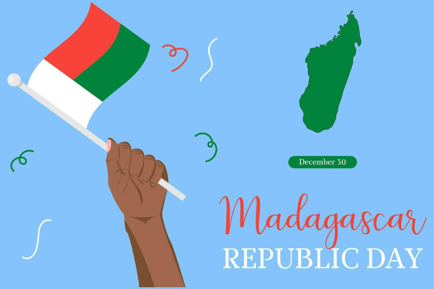 Madagascar Republic Day 30 December poster vector