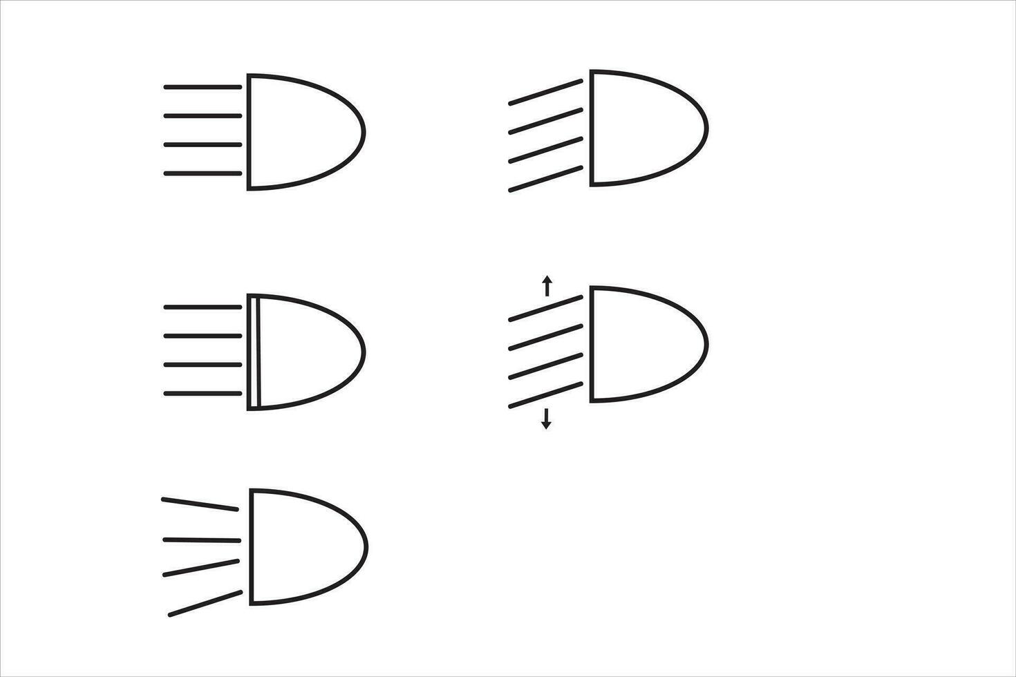 vehicle light icon set vector