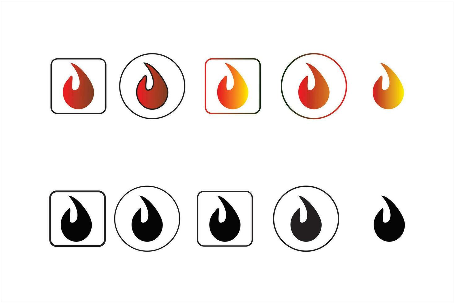 fire icon set vector