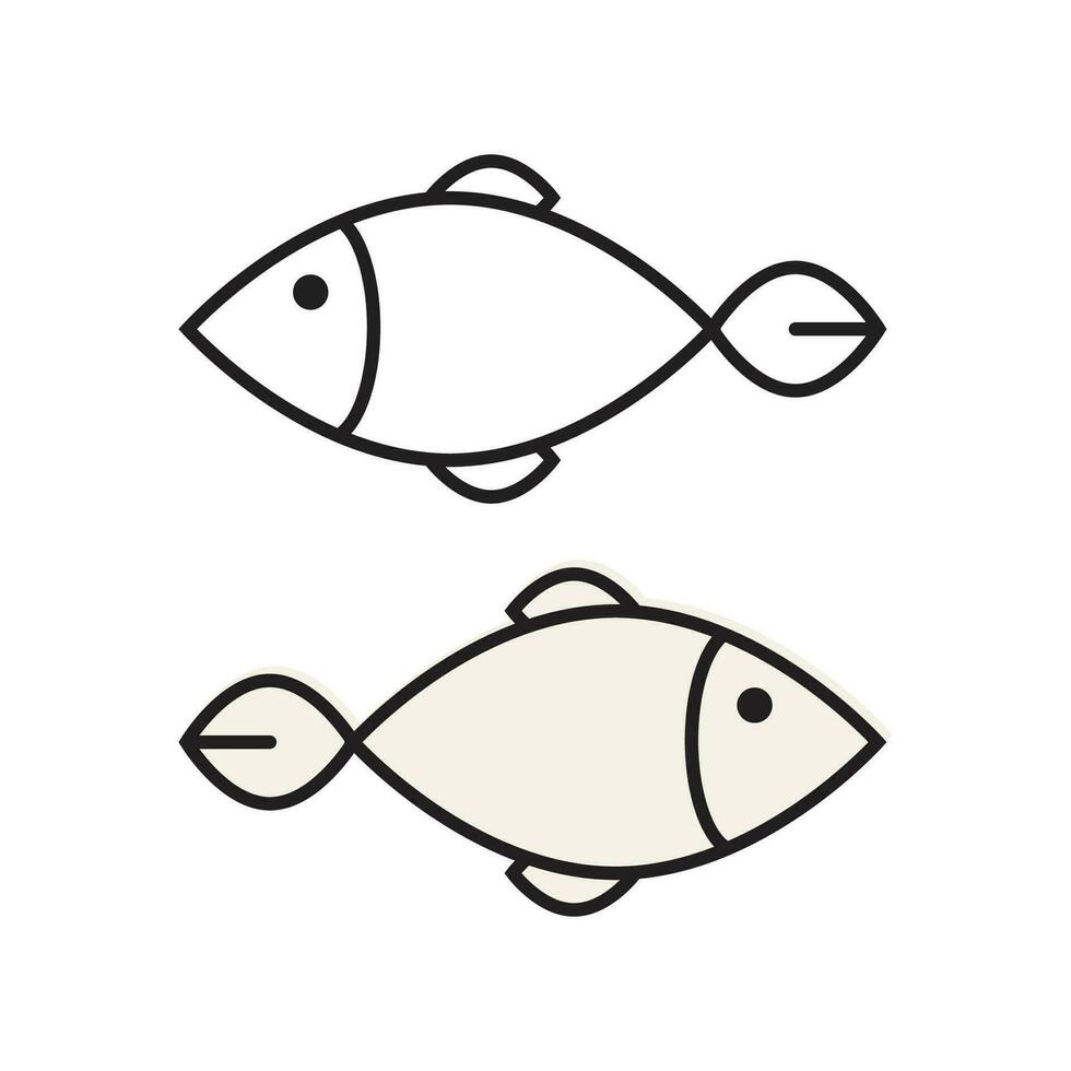 Set of fish icon flat style vector illustration.