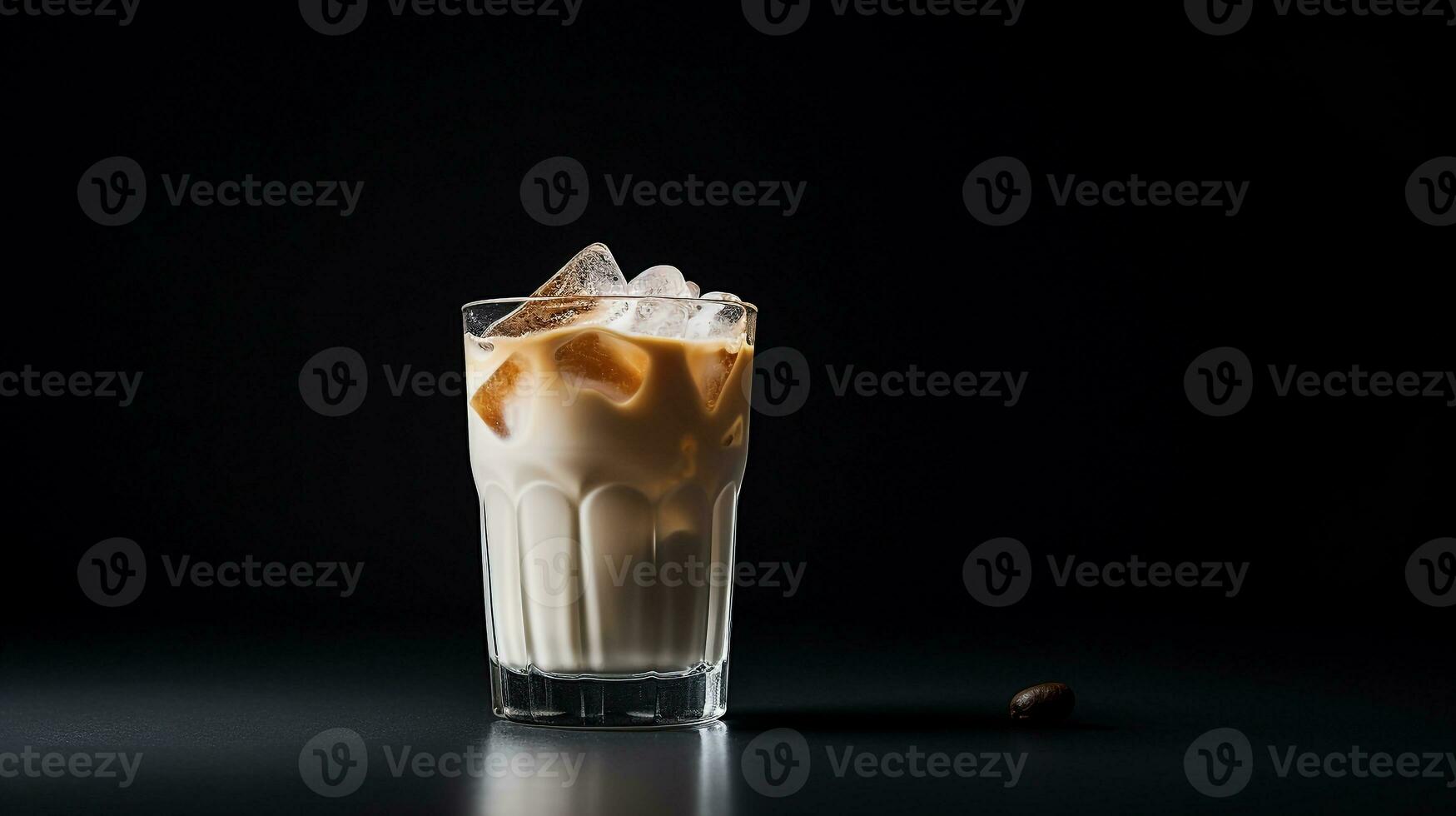 Photo of a White Russian isolated on flat black background. Generative AI