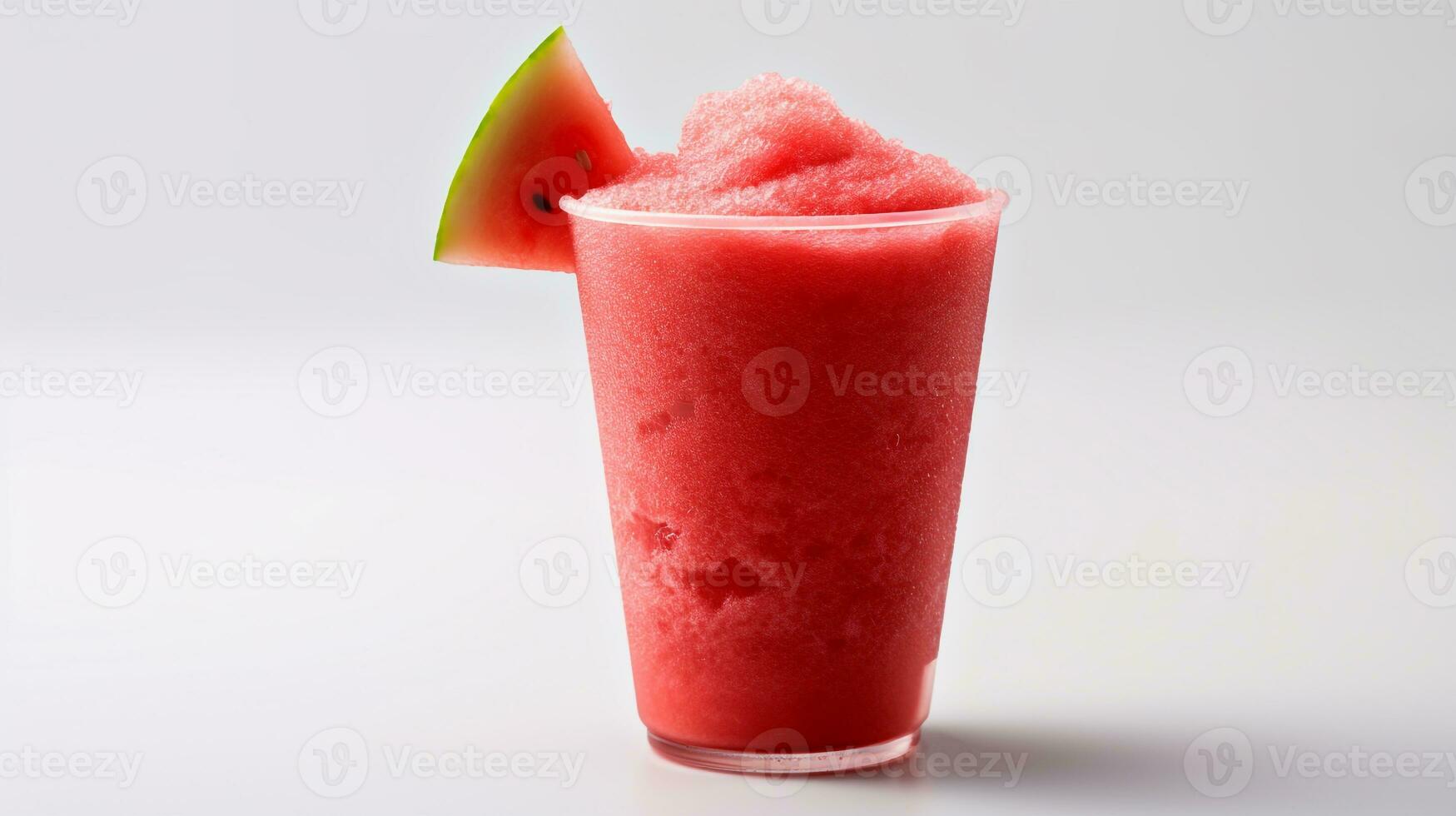 Photo of a Watermelon Slush isolated on flat white background. Generative AI