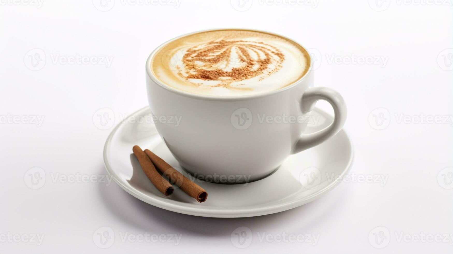Photo of a Toffee Nut Latte isolated on flat white background. Generative AI