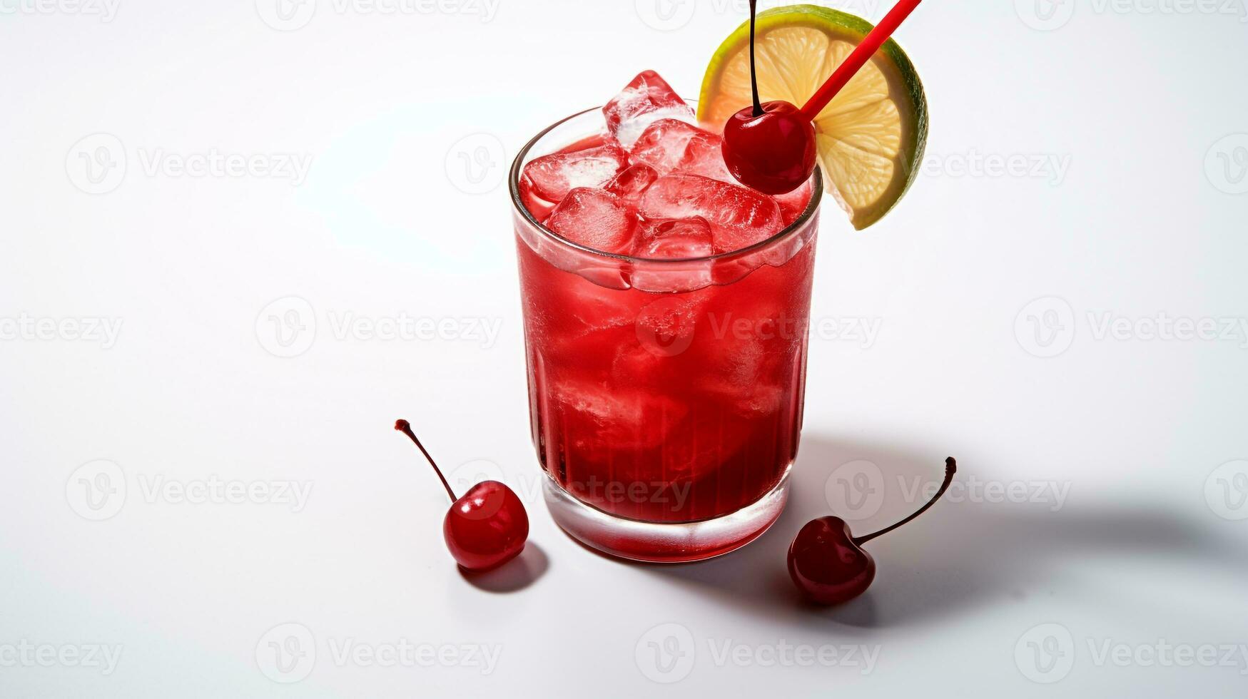 Photo of a Shirley Temple isolated on flat white background. Generative AI