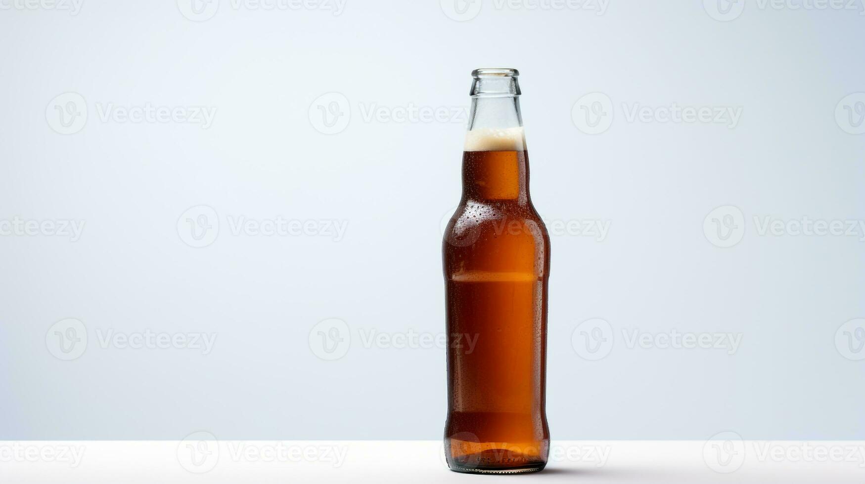 Photo of a Root Beer isolated on flat white background. Generative AI