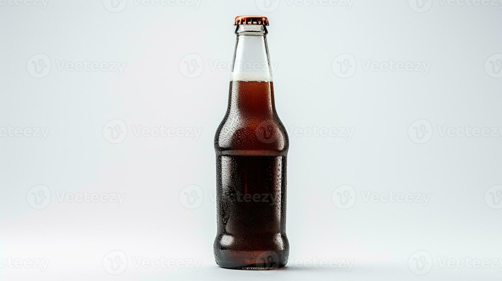 Photo of a Root Beer isolated on flat white background. Generative AI