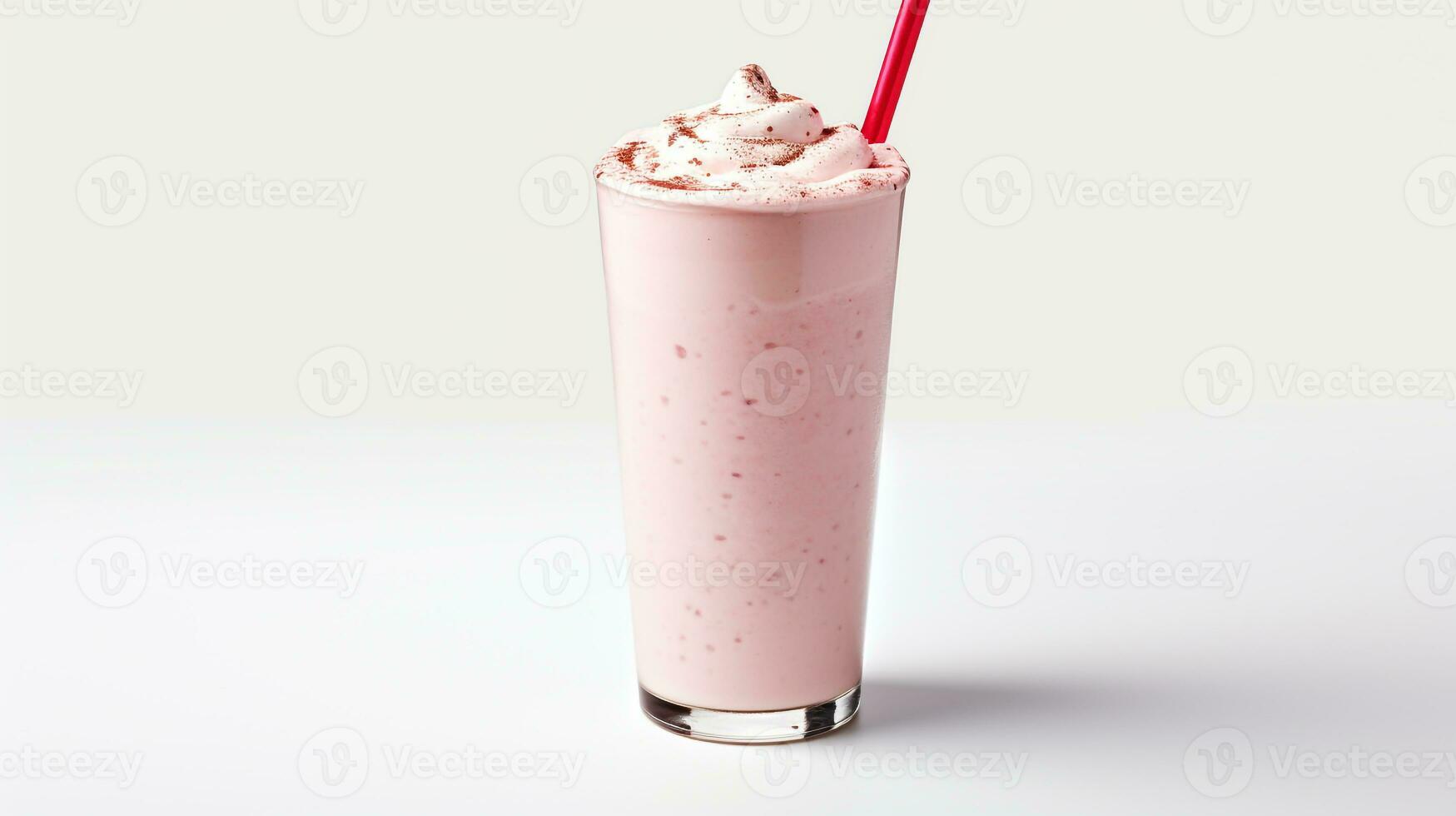 Photo of a Milkshake isolated on flat white background. Generative AI