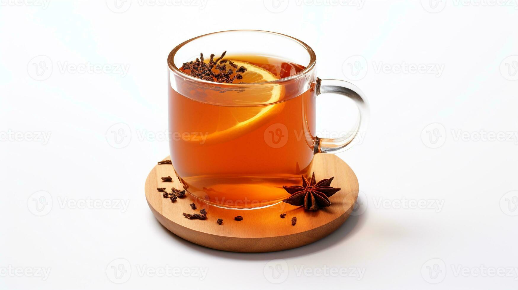 Photo of a Mulled Cider isolated on flat white background. Generative AI