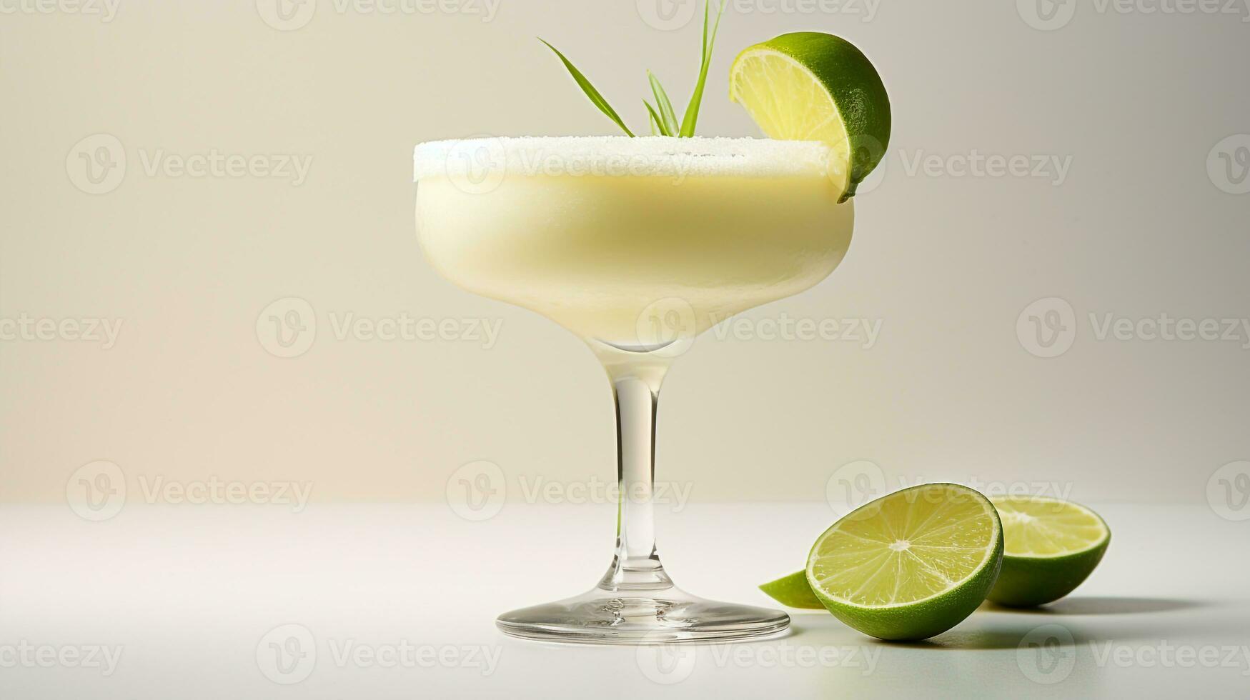 Photo of a Margarita isolated on flat white background. Generative AI