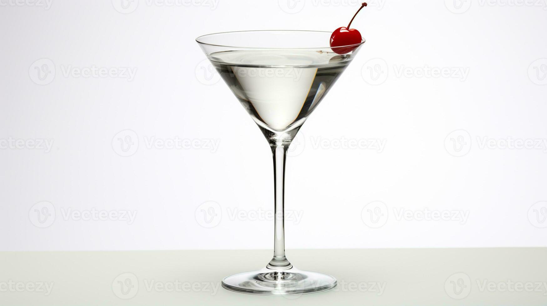 Photo of a Martini isolated on flat white background. Generative AI