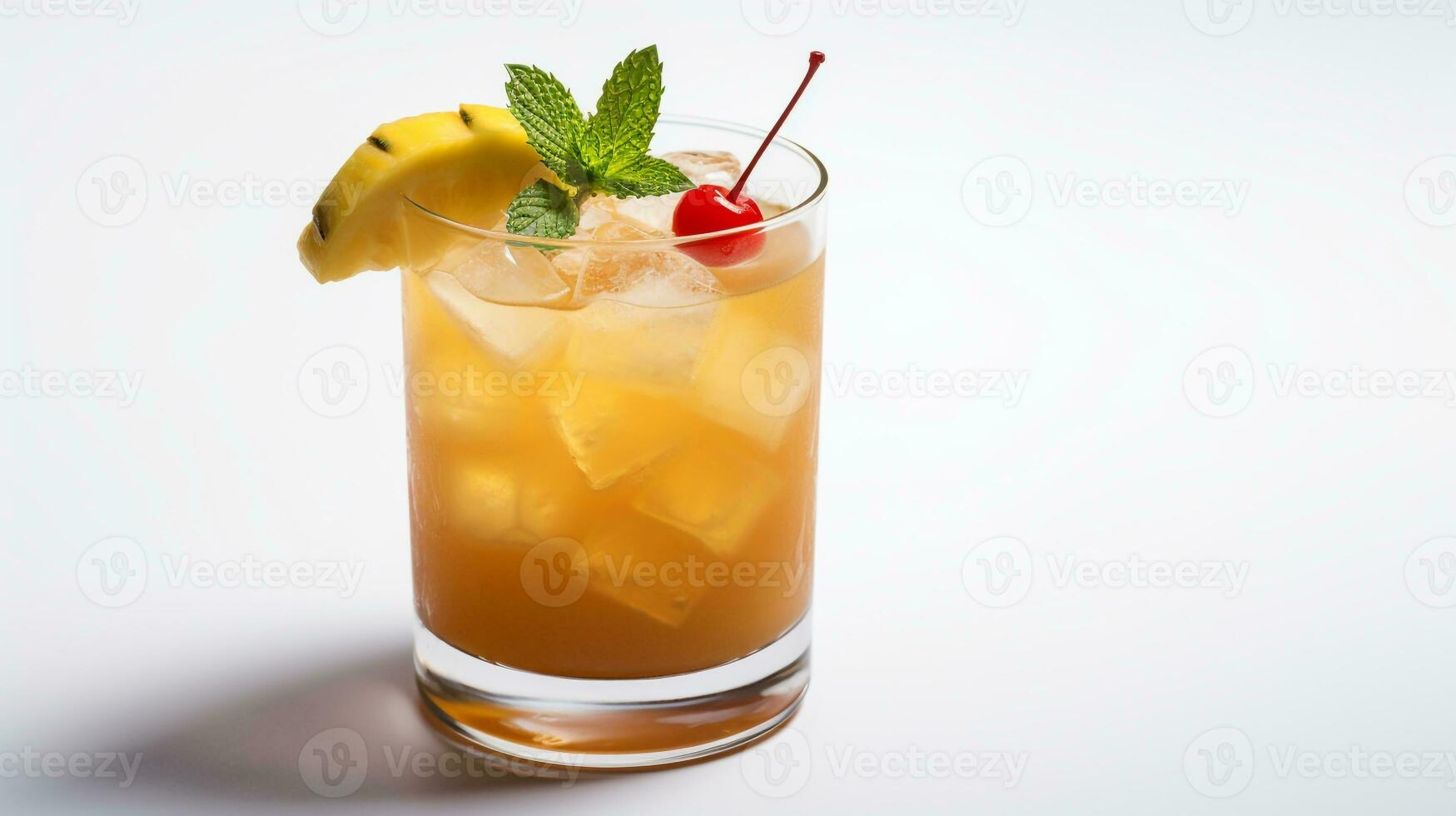 Photo of a Mai Tai drink isolated on white background. Generative AI