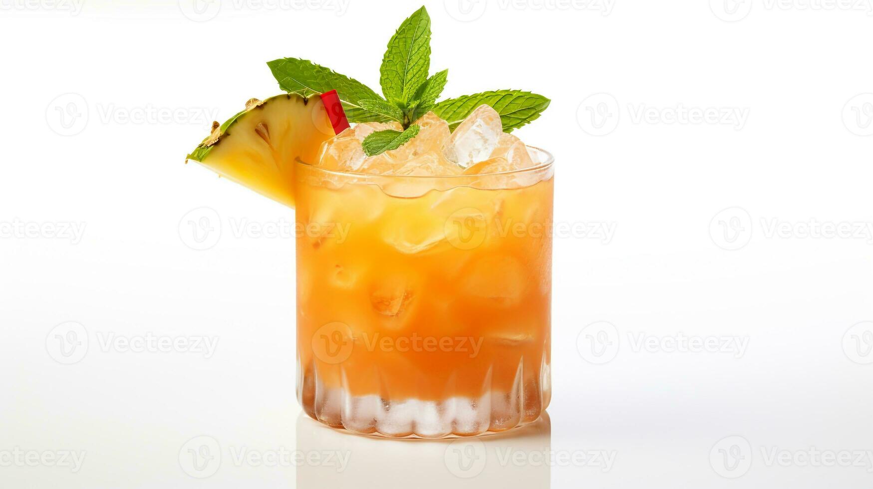 Photo of a Mai Tai drink isolated on white background. Generative AI