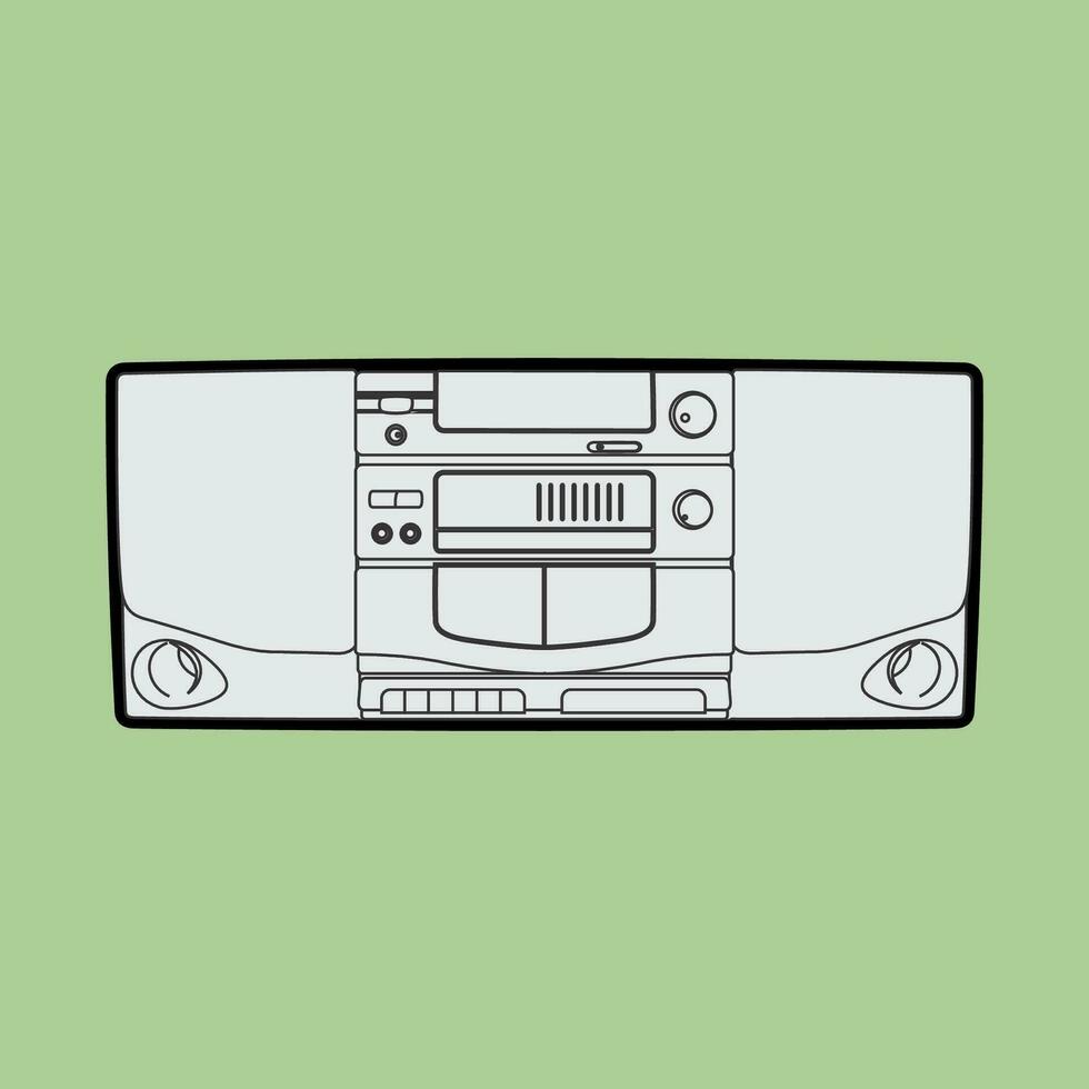 Radio Tape Line Art vector