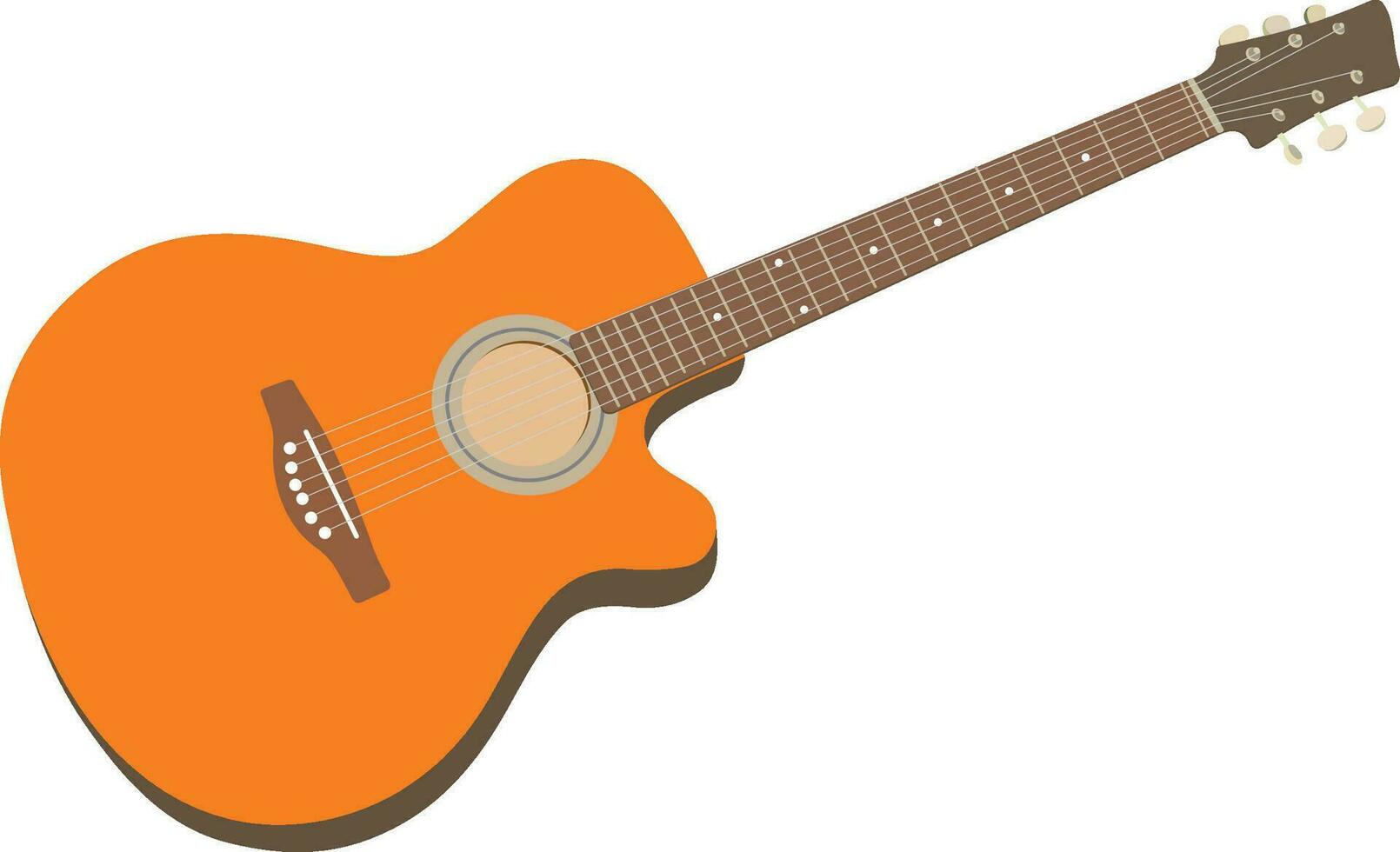 naranja marrón acústico guitarra cuerda y nylon vector