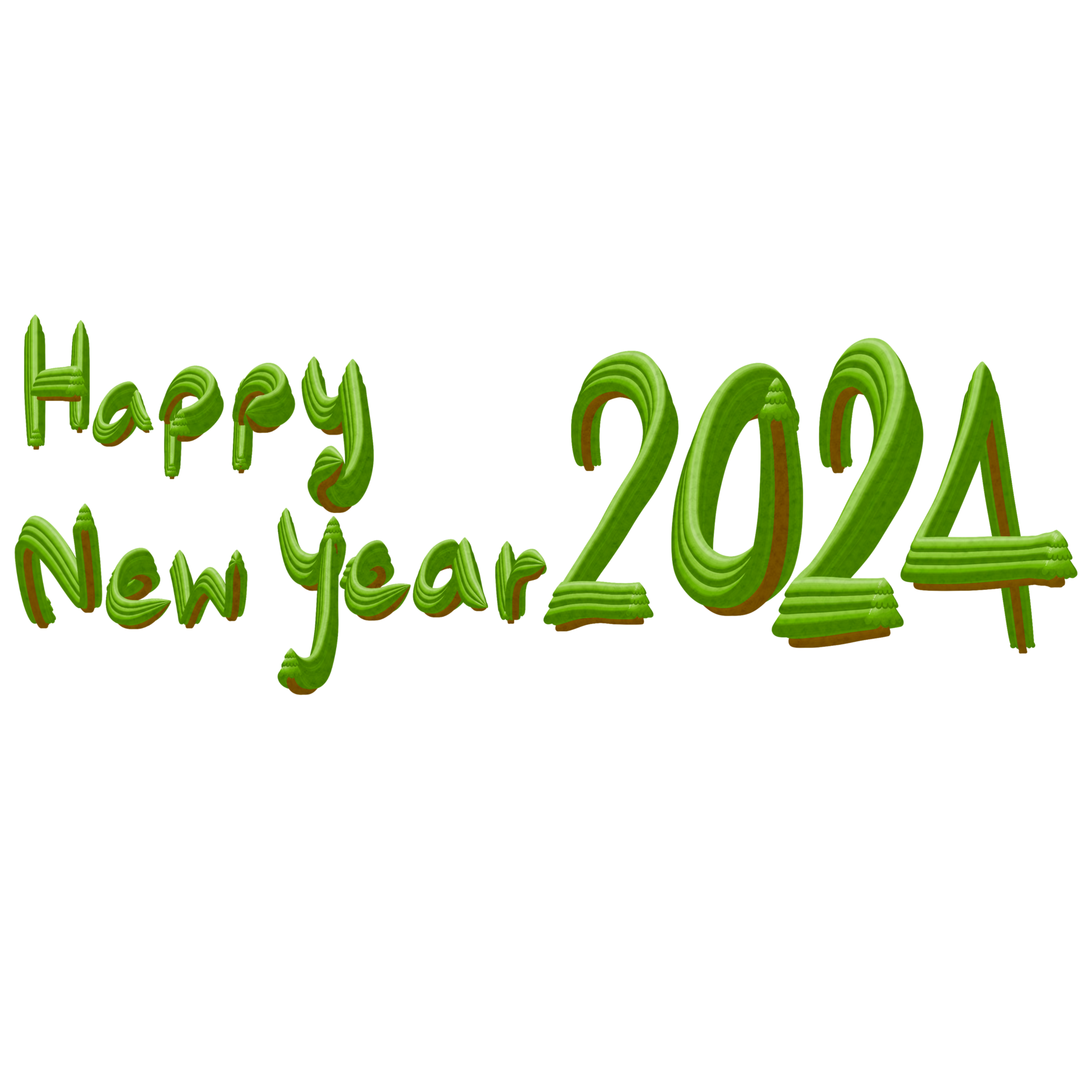 Happy new year 2024 green text on transparent background png 30212424 png