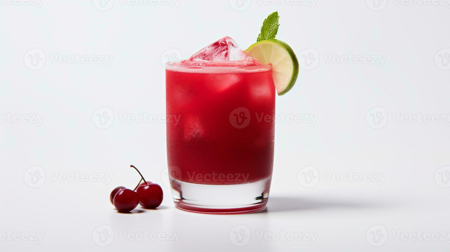 Photo of a Jallab drink isolated on white background. Generative AI