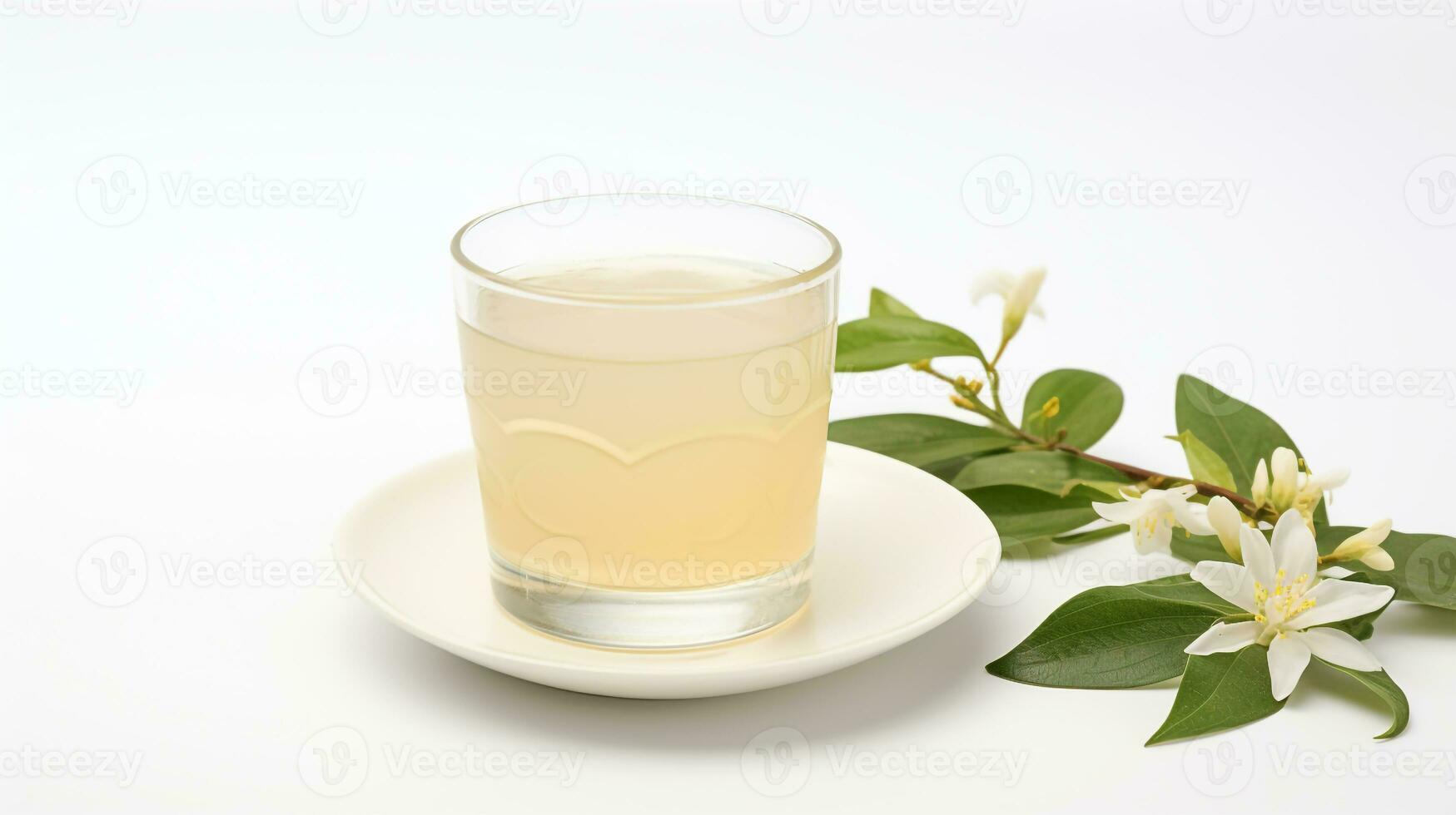 Photo of a Jasmine Tea drink isolated on white background. Generative AI