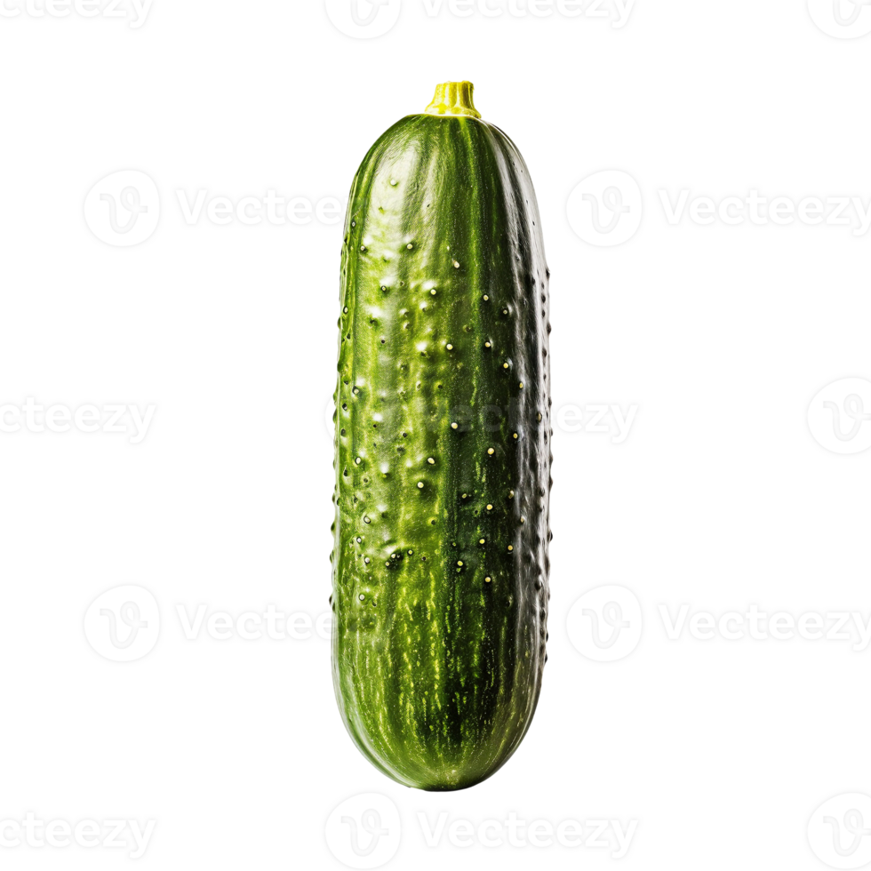 One cucumber isolated on transparent background, created with generative AI png