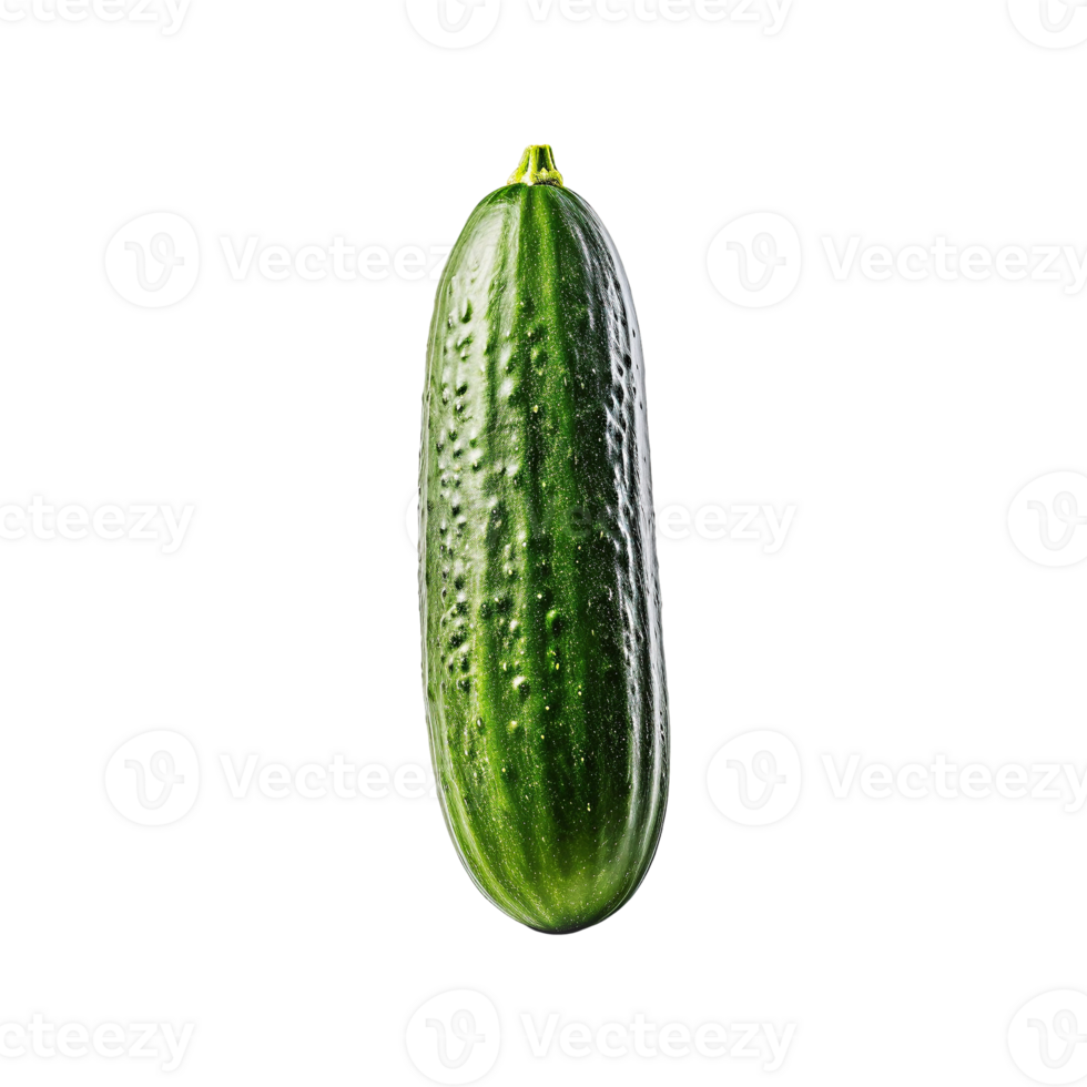 One cucumber isolated on transparent background, created with generative AI png