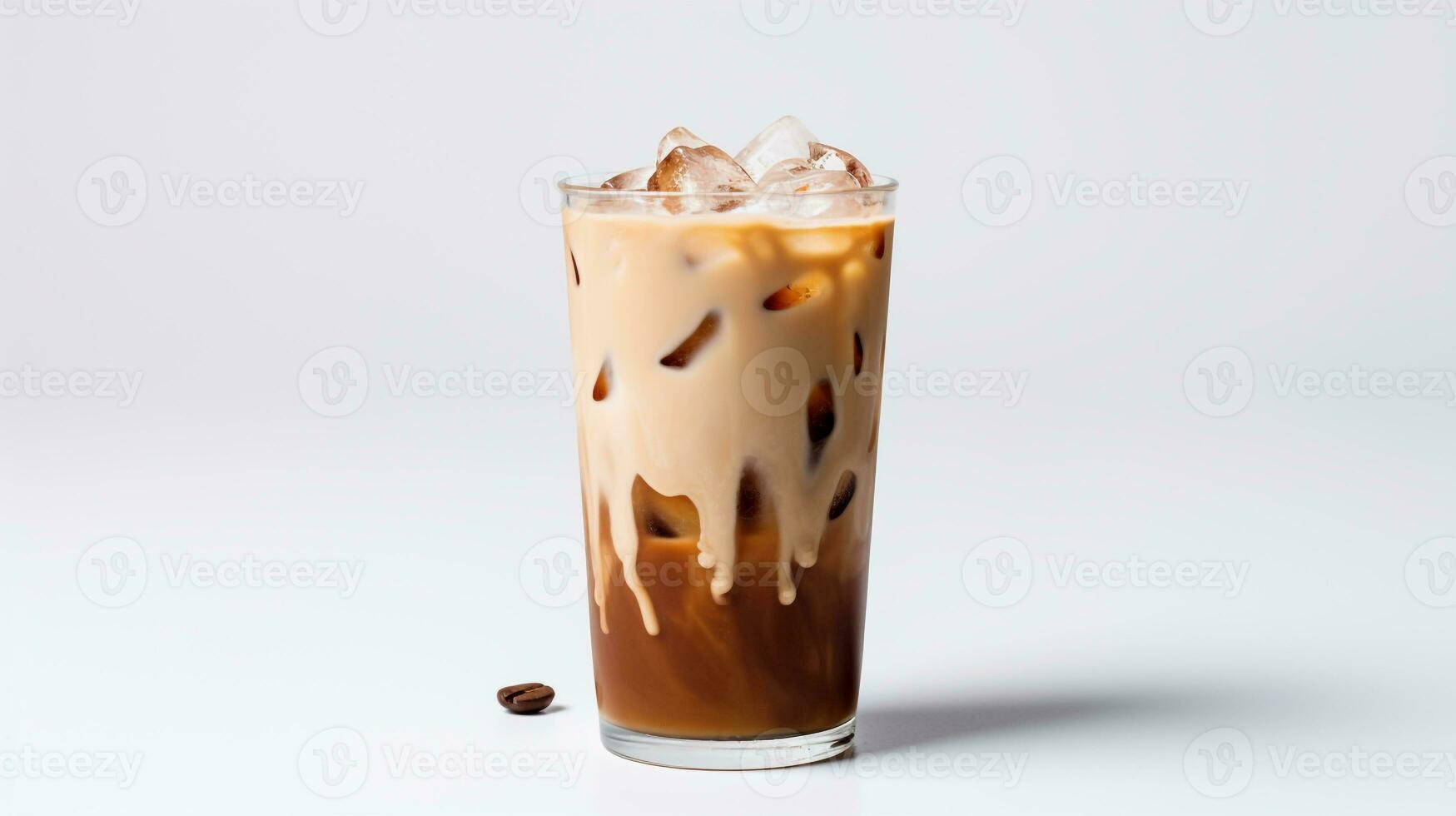 foto de un con hielo café bebida aislado en blanco antecedentes. generativo ai