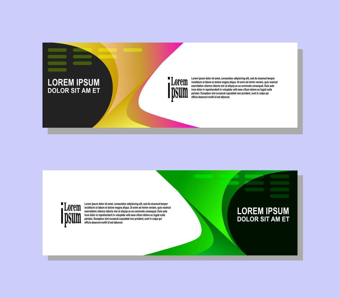 A set of modern vector banners with colorful background