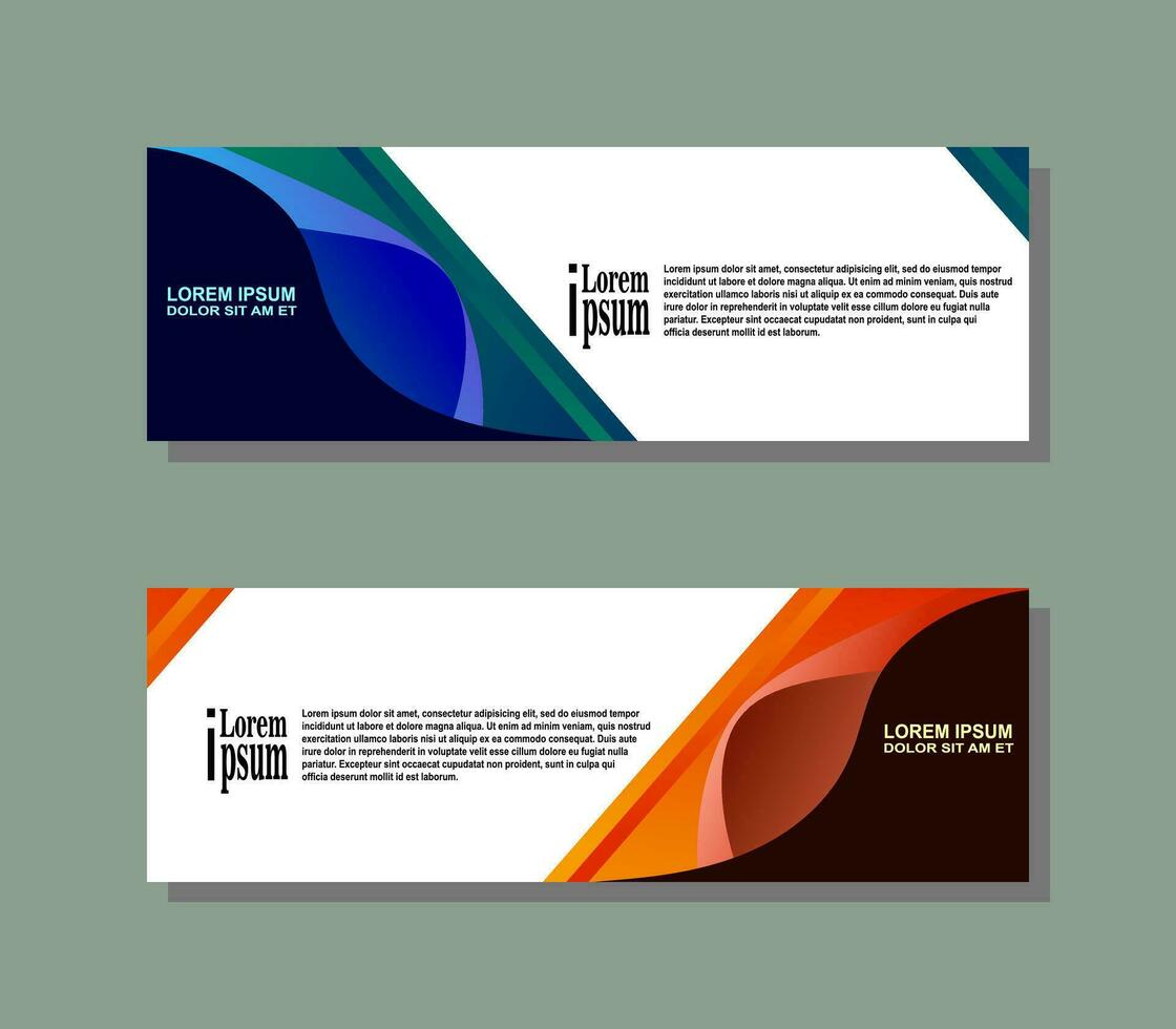 Vector abstract flow wavy banners set.