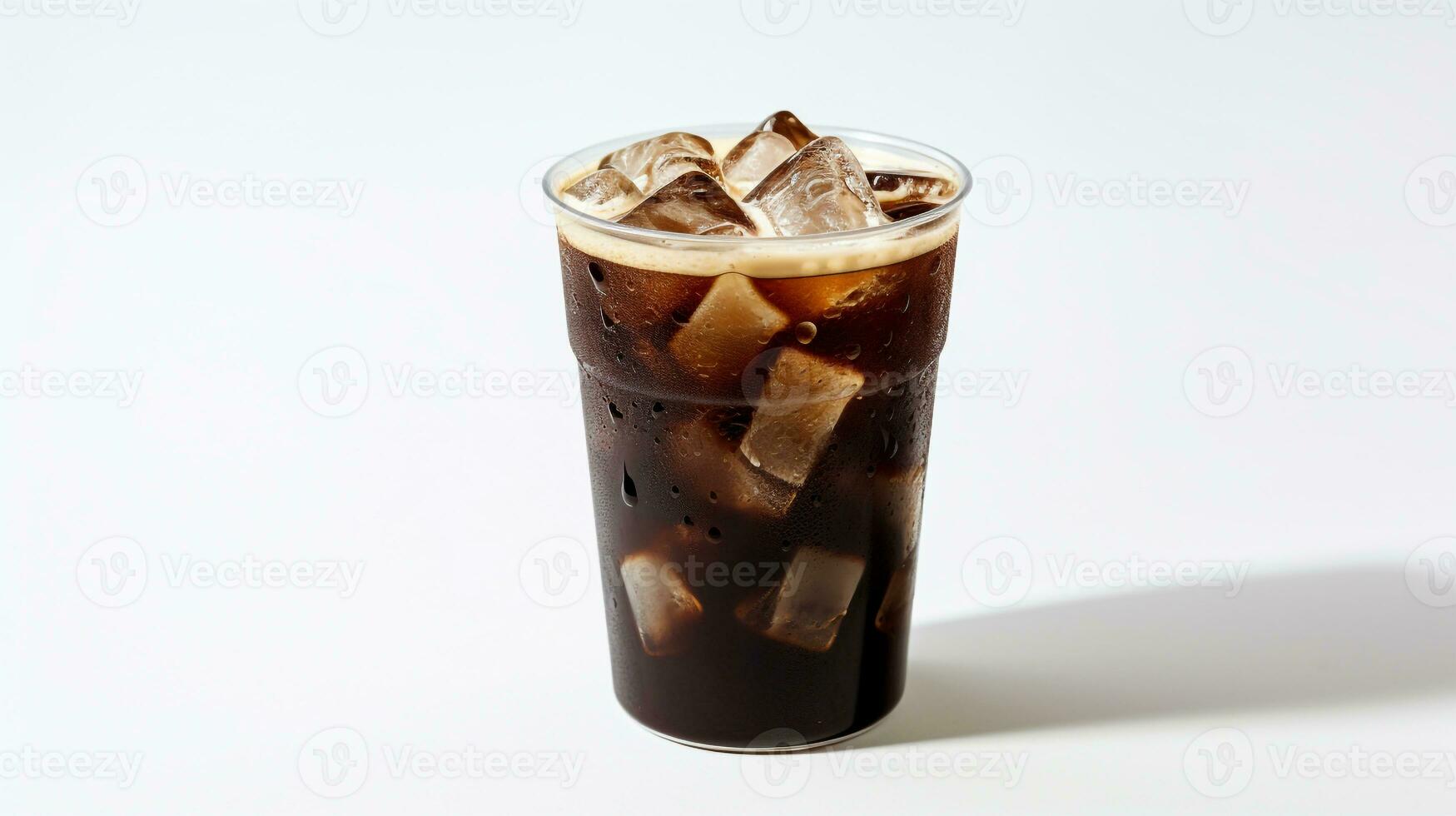 Photo of a Grass Jelly drink isolated on white background. Generative AI