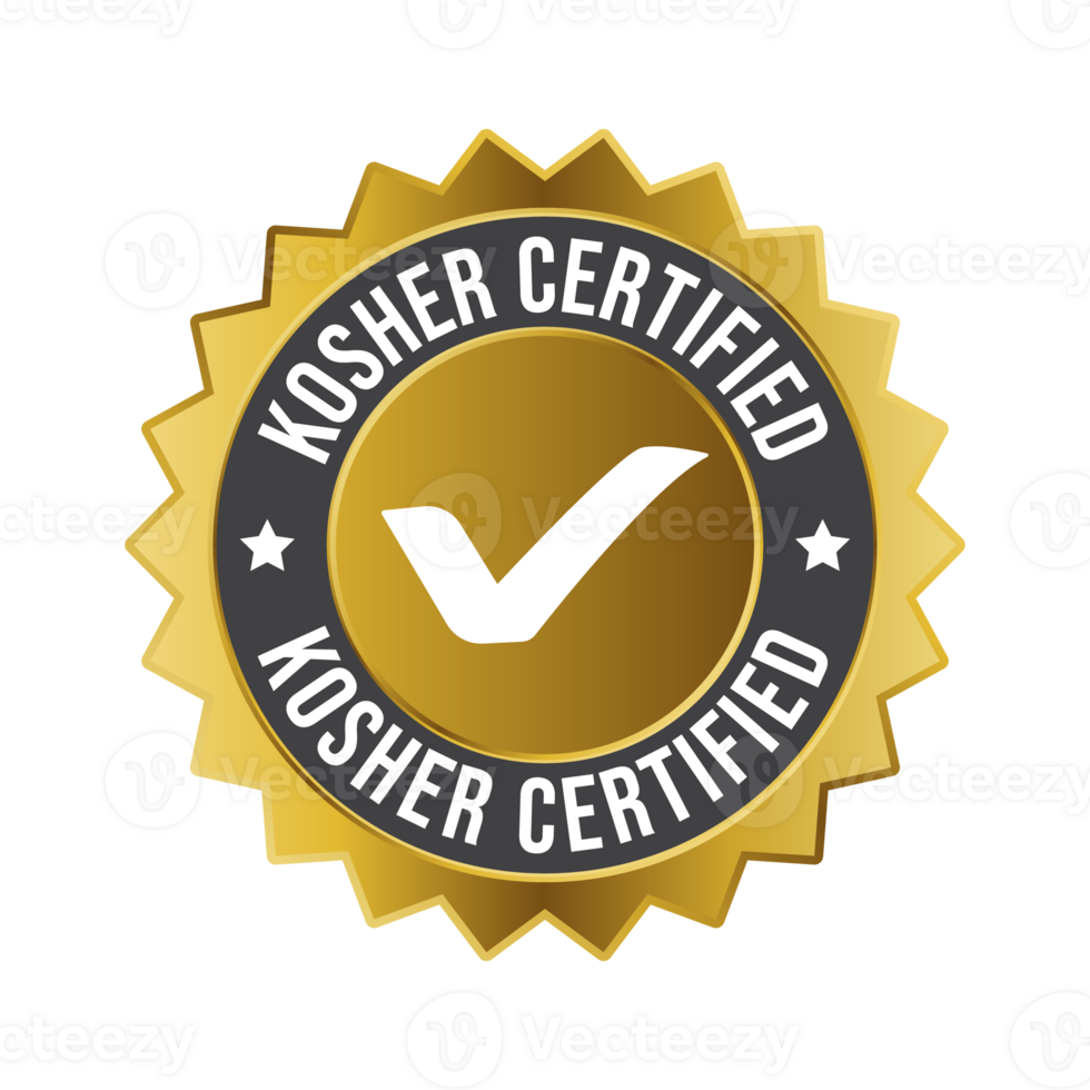 Kosher Food Certified Badge, Rubber Stamp, Emblem, 100 Percent Kosher