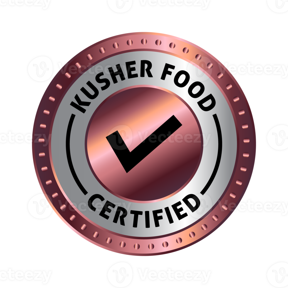 Kosher Food Certified Badge, Rubber Stamp, Emblem, 100 Percent Kosher Product Certified Logo, Label, Food Product Design Elements, Kosher Restaurant For Judaism Design Elements png