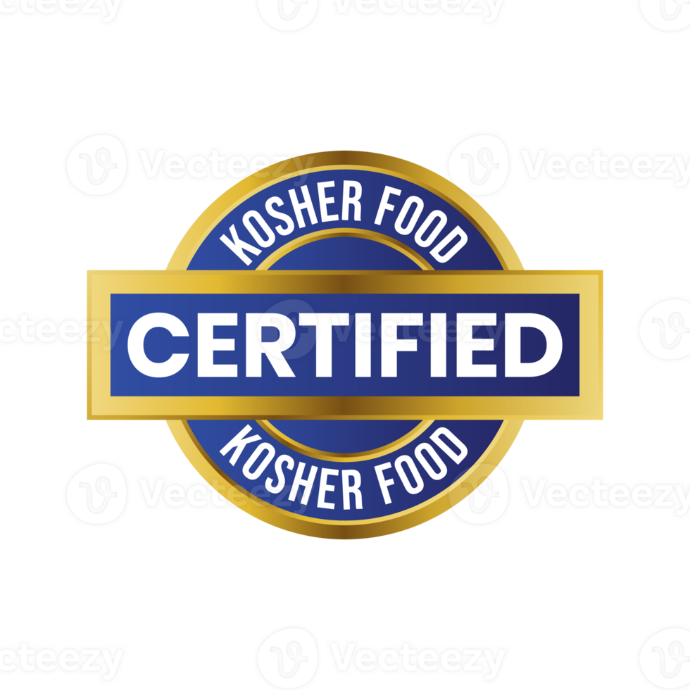 kosher cibo certificato distintivo, gomma da cancellare francobollo, emblema, 100 per cento kosher Prodotto certificato logo, etichetta, cibo Prodotto design elementi, kosher ristorante per giudaismo design elementi png