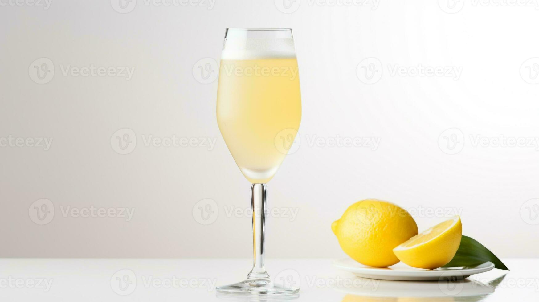 Photo of a French 75 drink isolated on white background. Generative AI