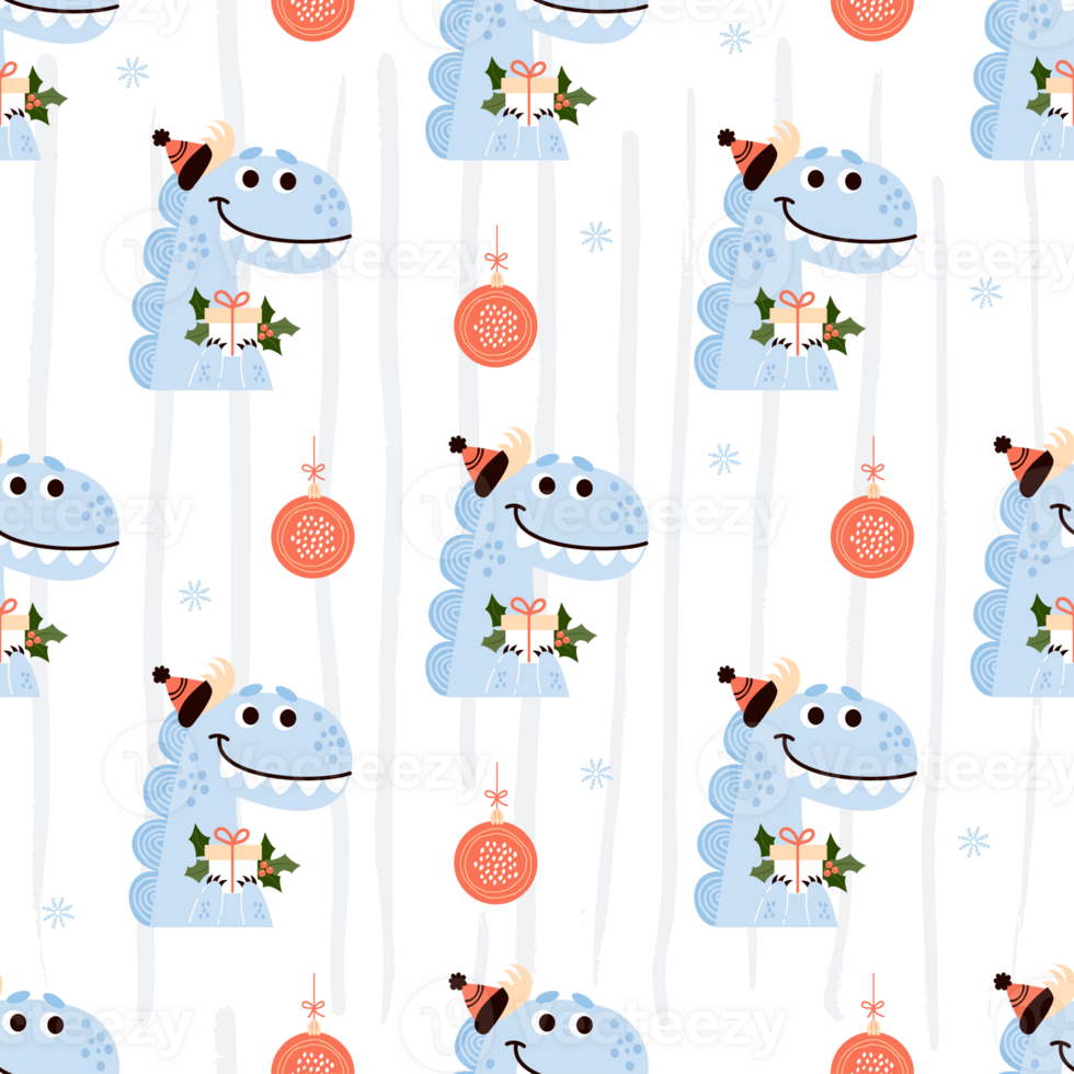 Seamless pattern Cute dragon png