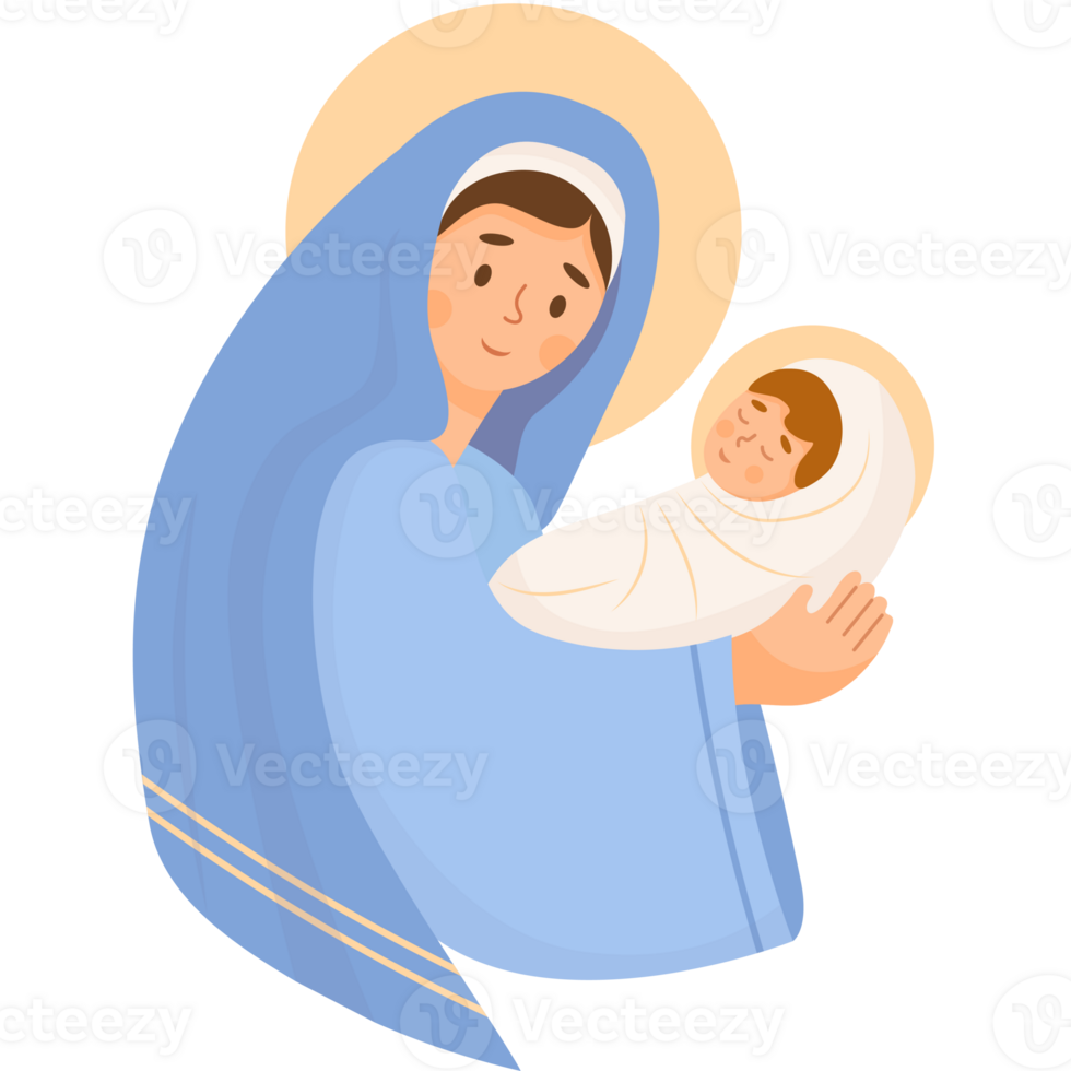 Mary and Jesus. Birth of Savior Christ png