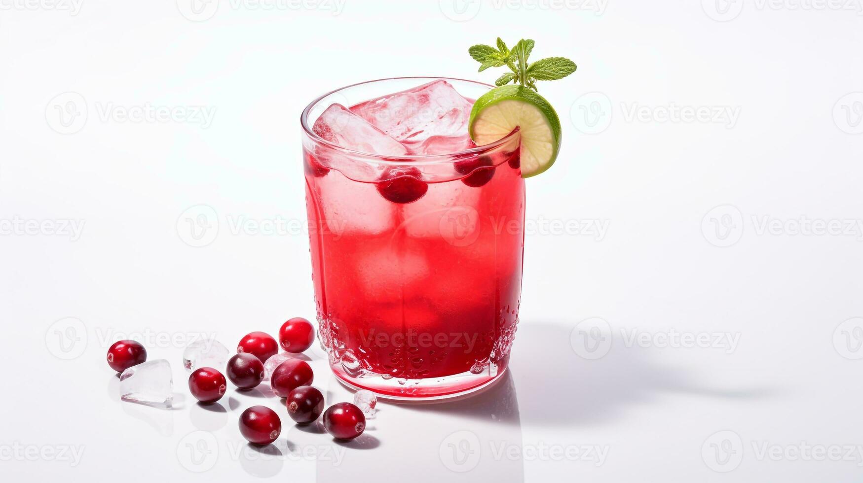 Photo of a Cranberry Punch drink isolated on white background