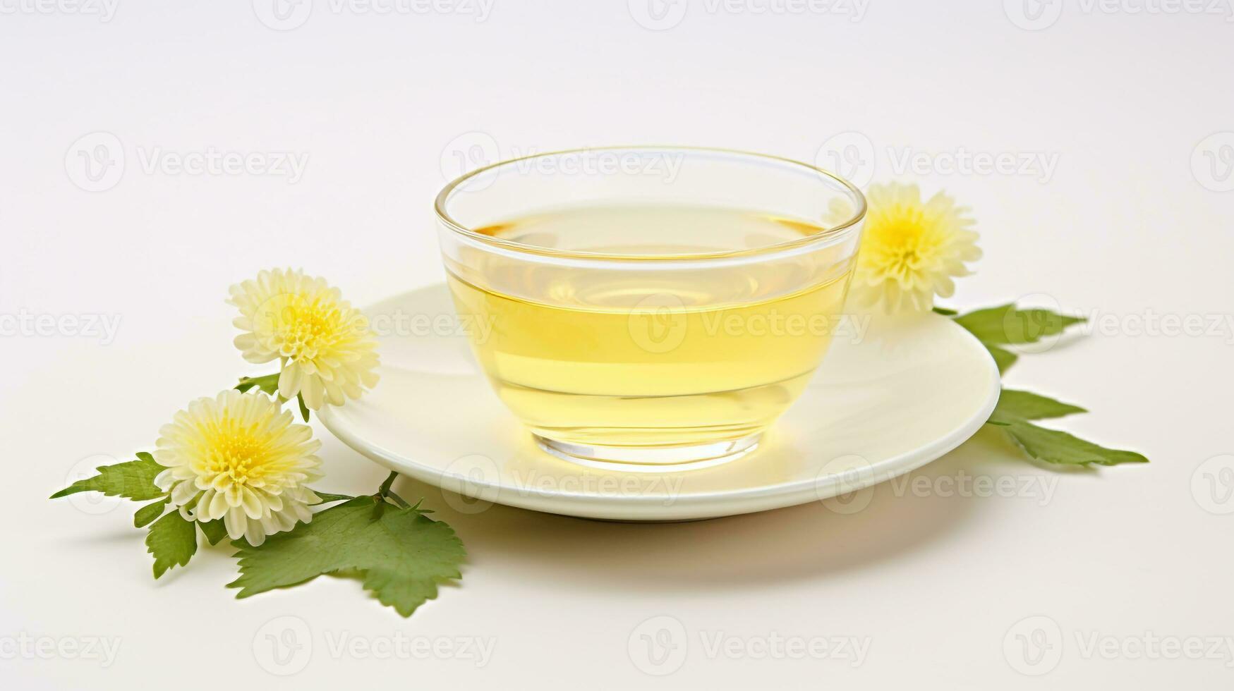 Photo of a Chrysanthemum Tea drink isolated on white background. Generative AI