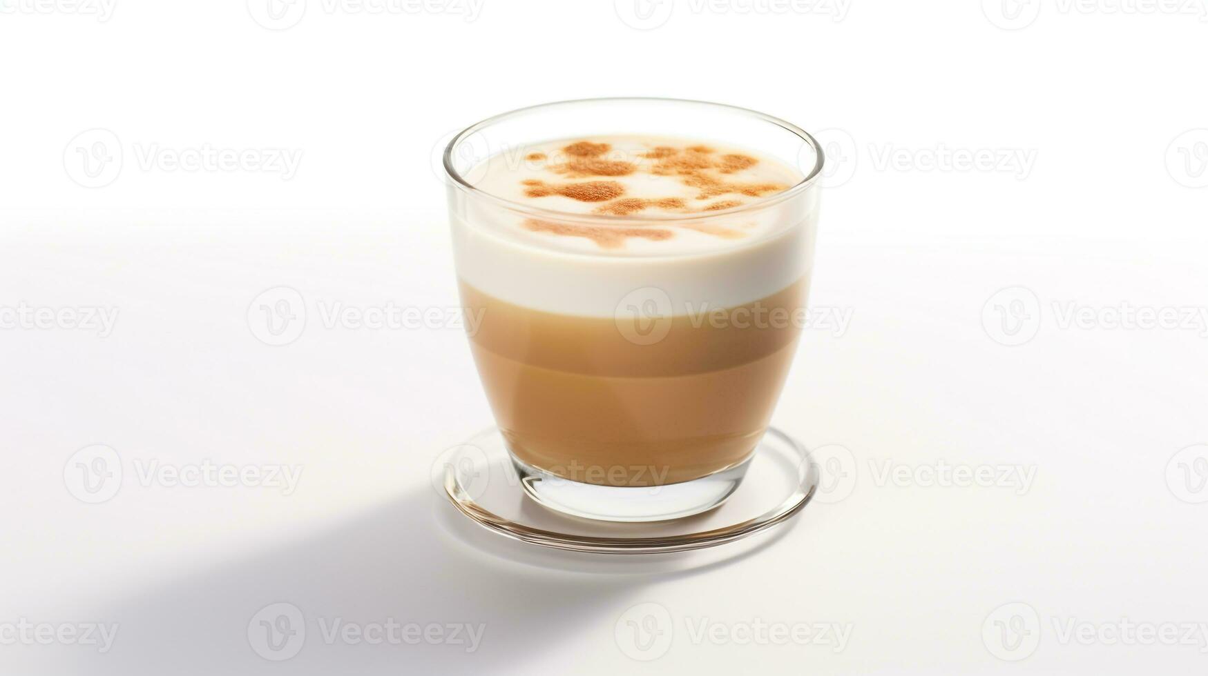Photo of a Chestnut Cream Latte drink isolated on white background. Generative AI