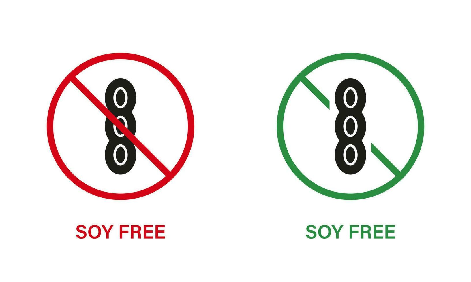 soja gratis silueta icono. soja detener signo. haba de soja edamame prohibido símbolo. legumbre soja alergia comida prohibición logo. orgánico sano nutrición emblema. aislado vector ilustración.