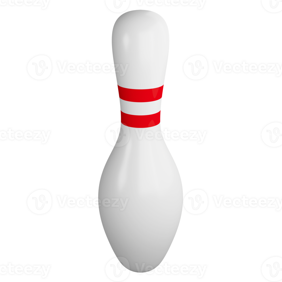 Bowling pin clipart flat design icon isolated on transparent background, 3D render sport and exercise concept png