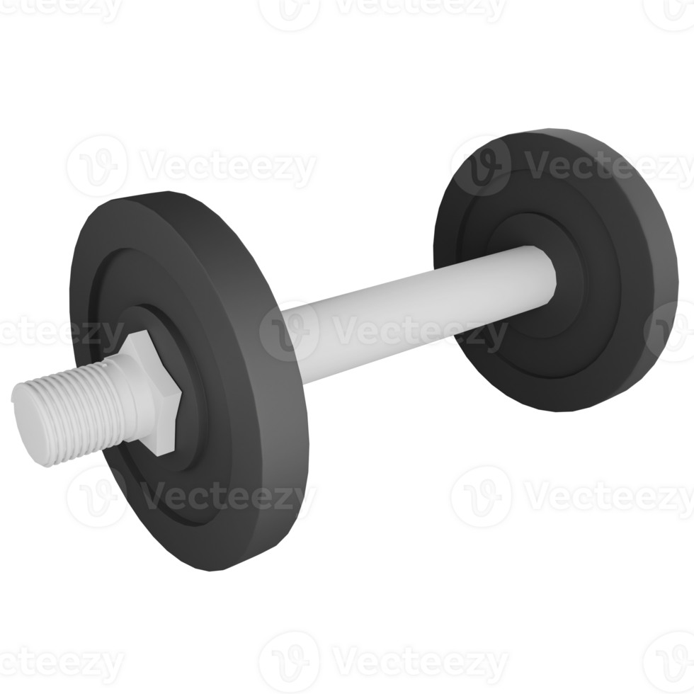 Dumbbell clipart flat design icon isolated on transparent background, 3D render sport and exercise concept png