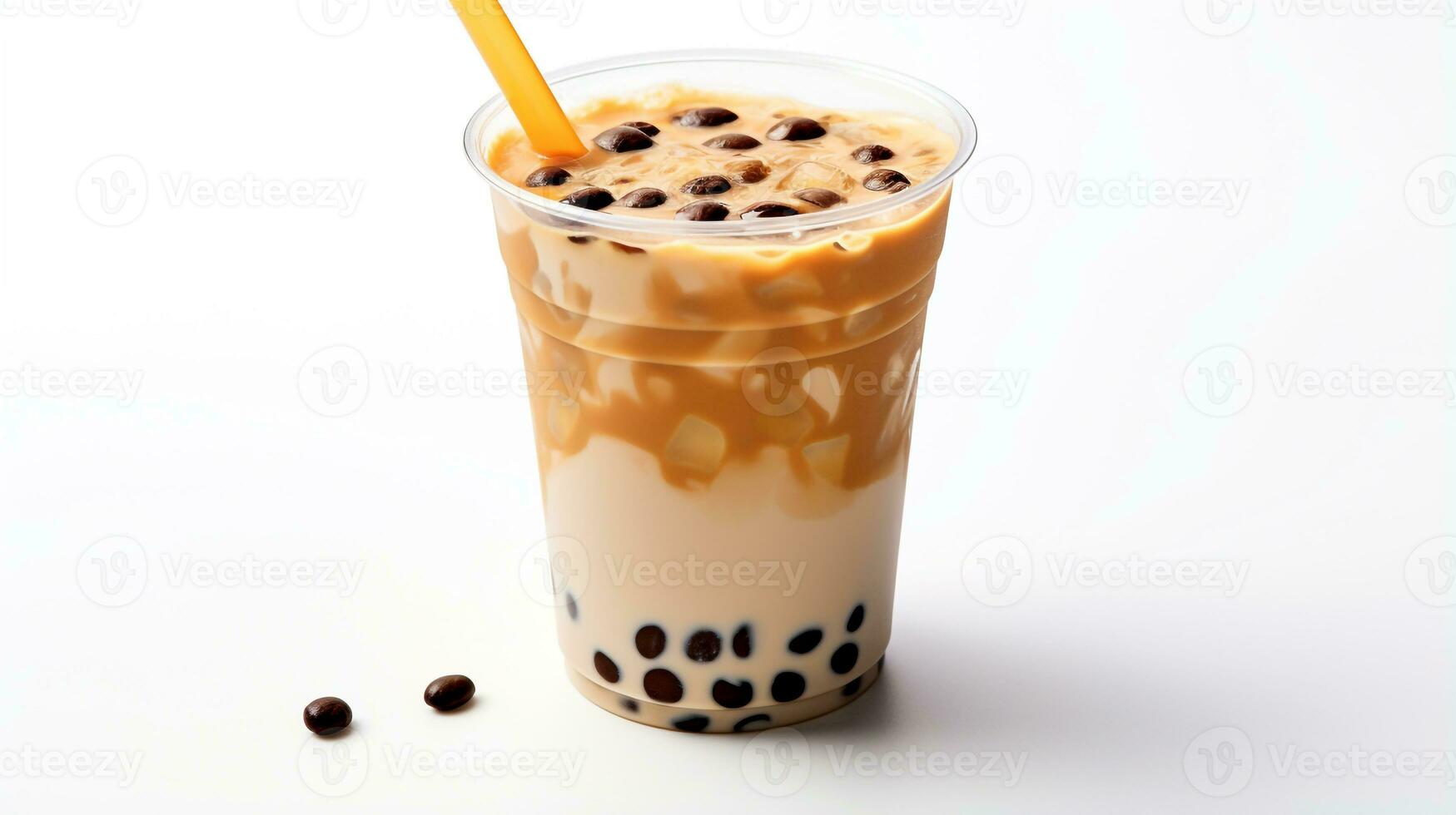 Photo of a Bubble Tea drink isolated on white background. Generative AI