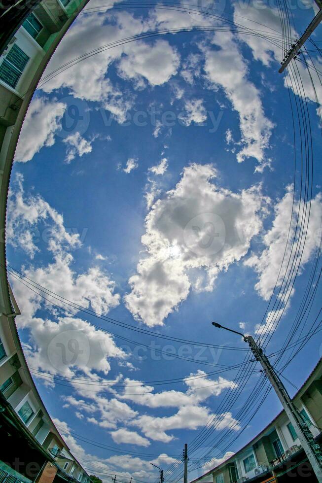 white clouds in the blue sky photo