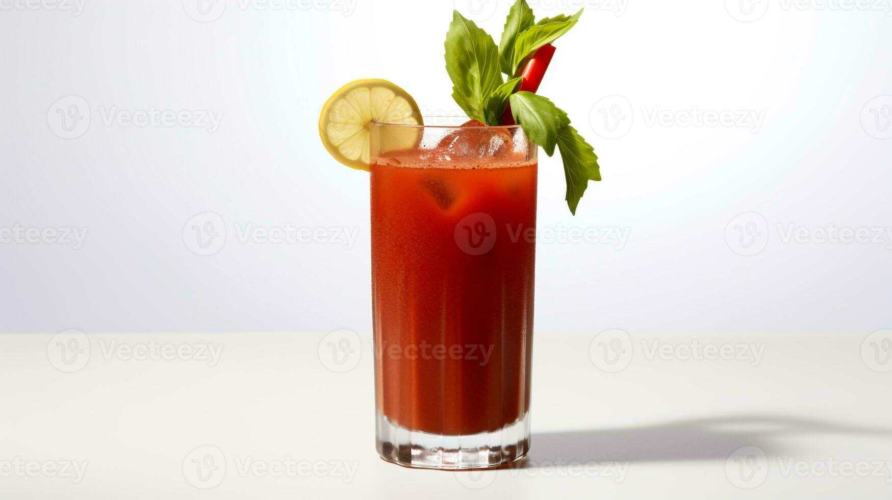 Photo of a Bloody Mary drink isolated on white background. Generative AI