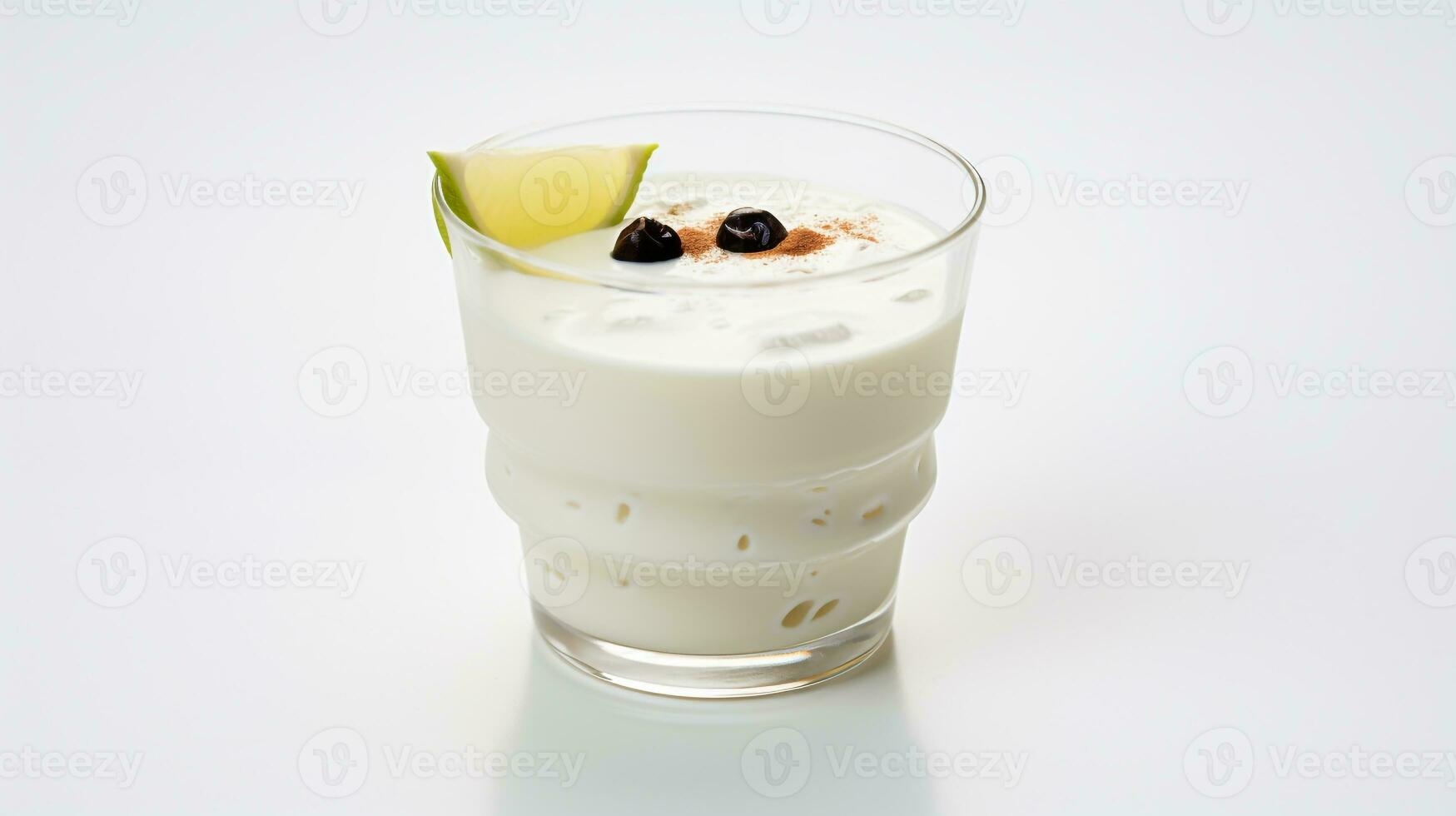 Photo of a Ayran drink isolated on white background. Generative AI