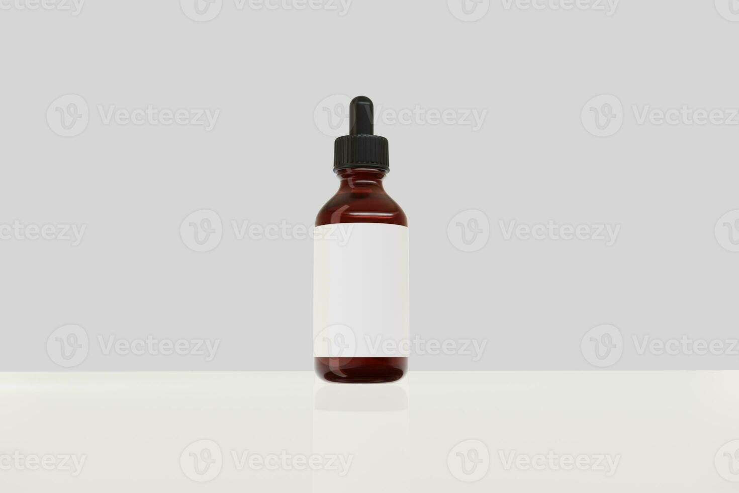 a bottle of liquid medicine on a table photo